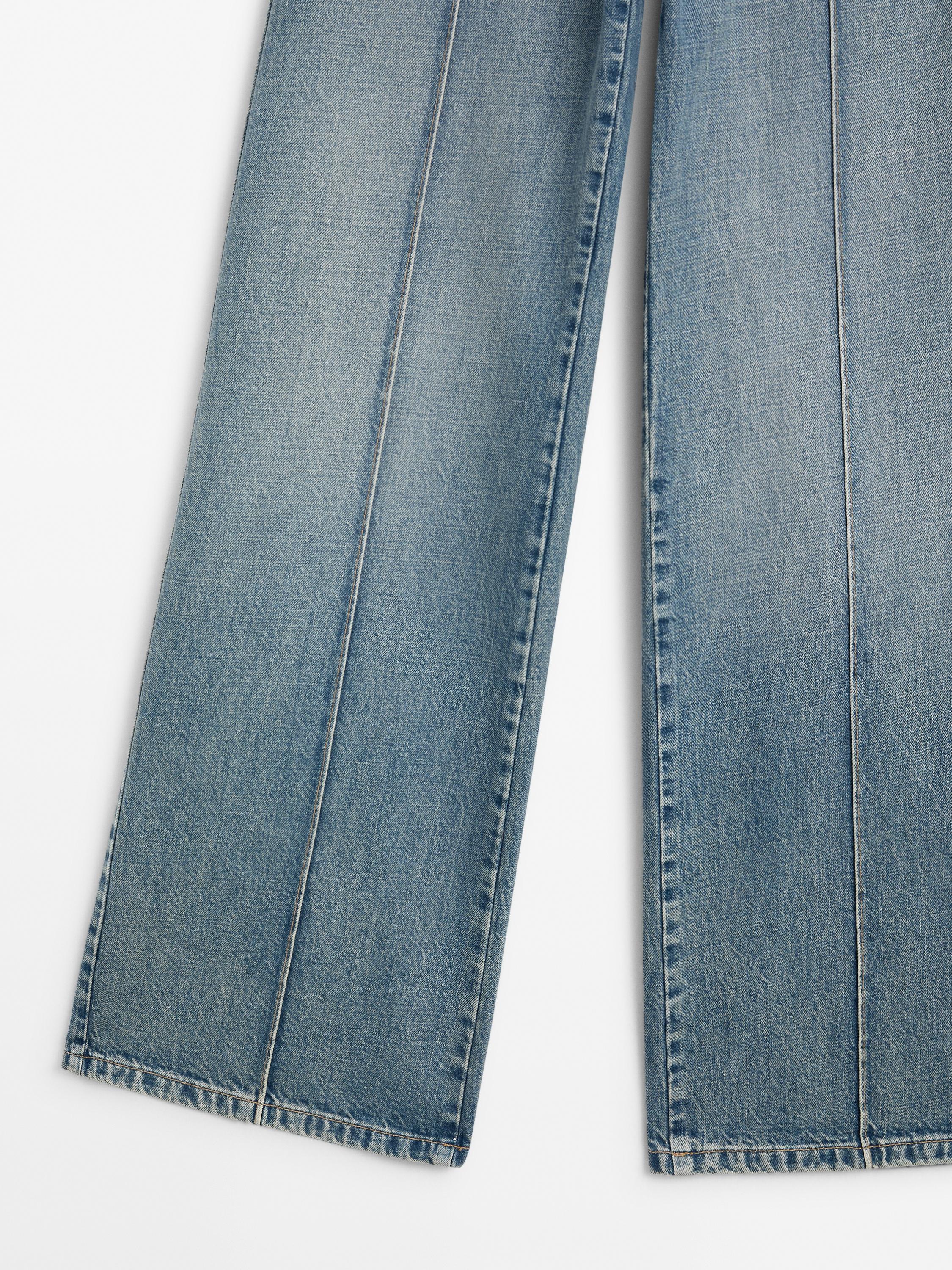 Mid-rise wide-leg jeans