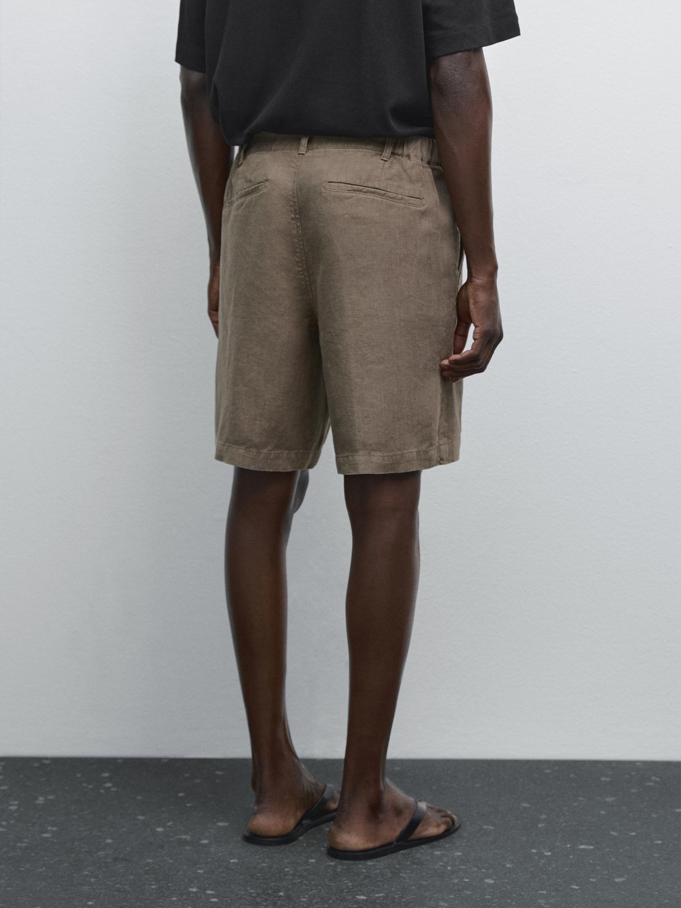 100% linen Bermuda shorts