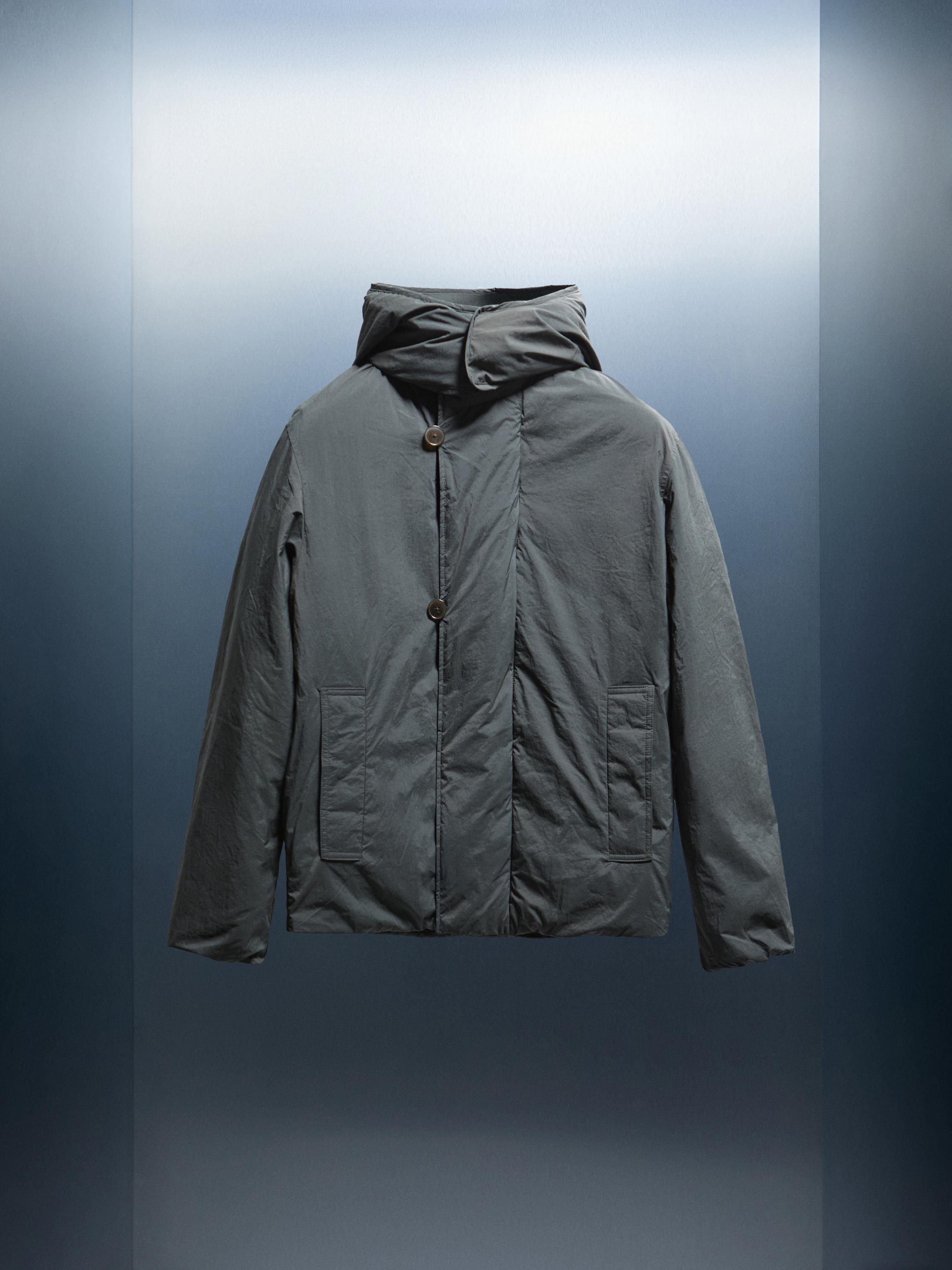 Short puffer parka in a feather and down blend