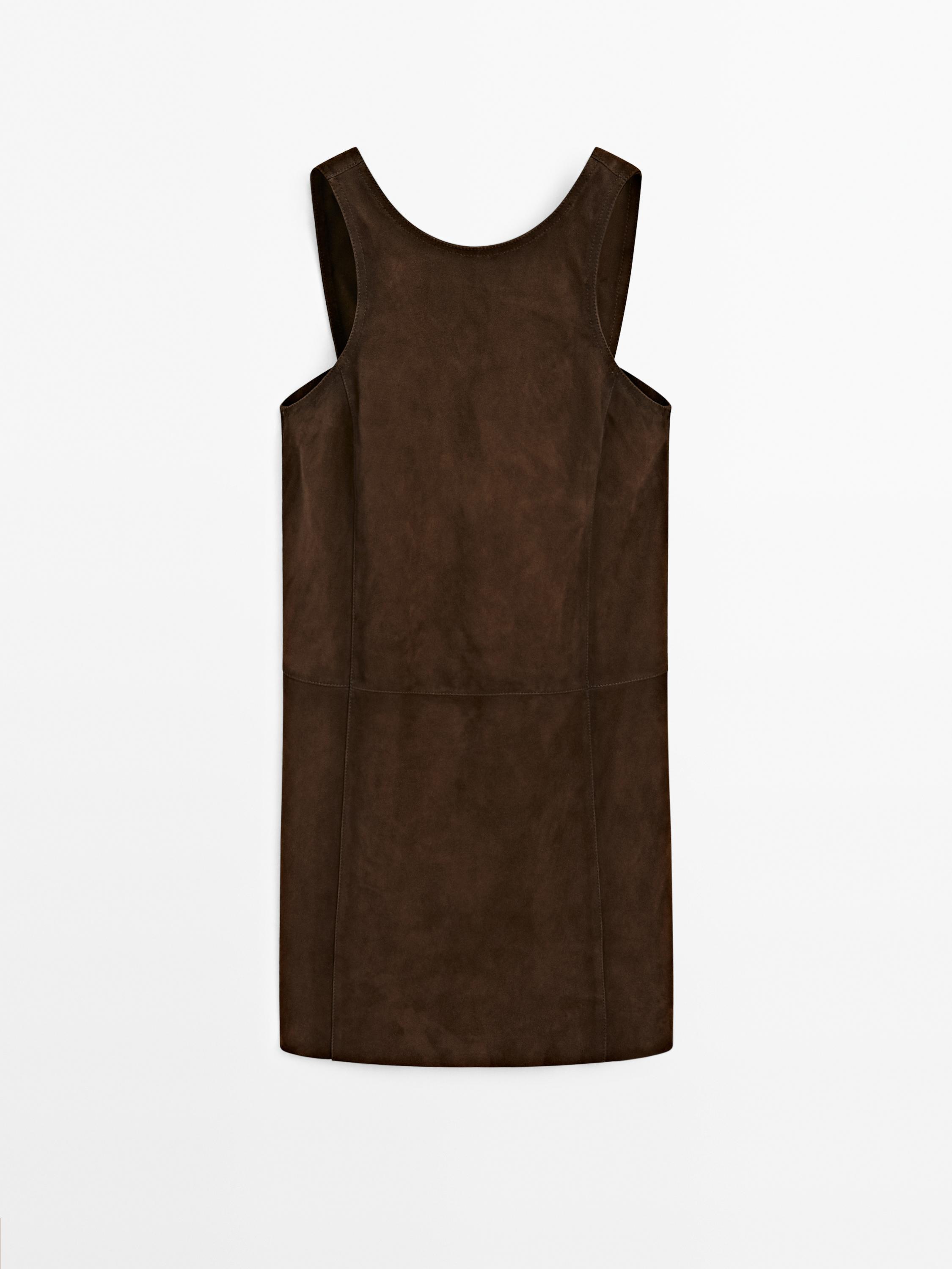 Skórzana sukienka mini z zamszu