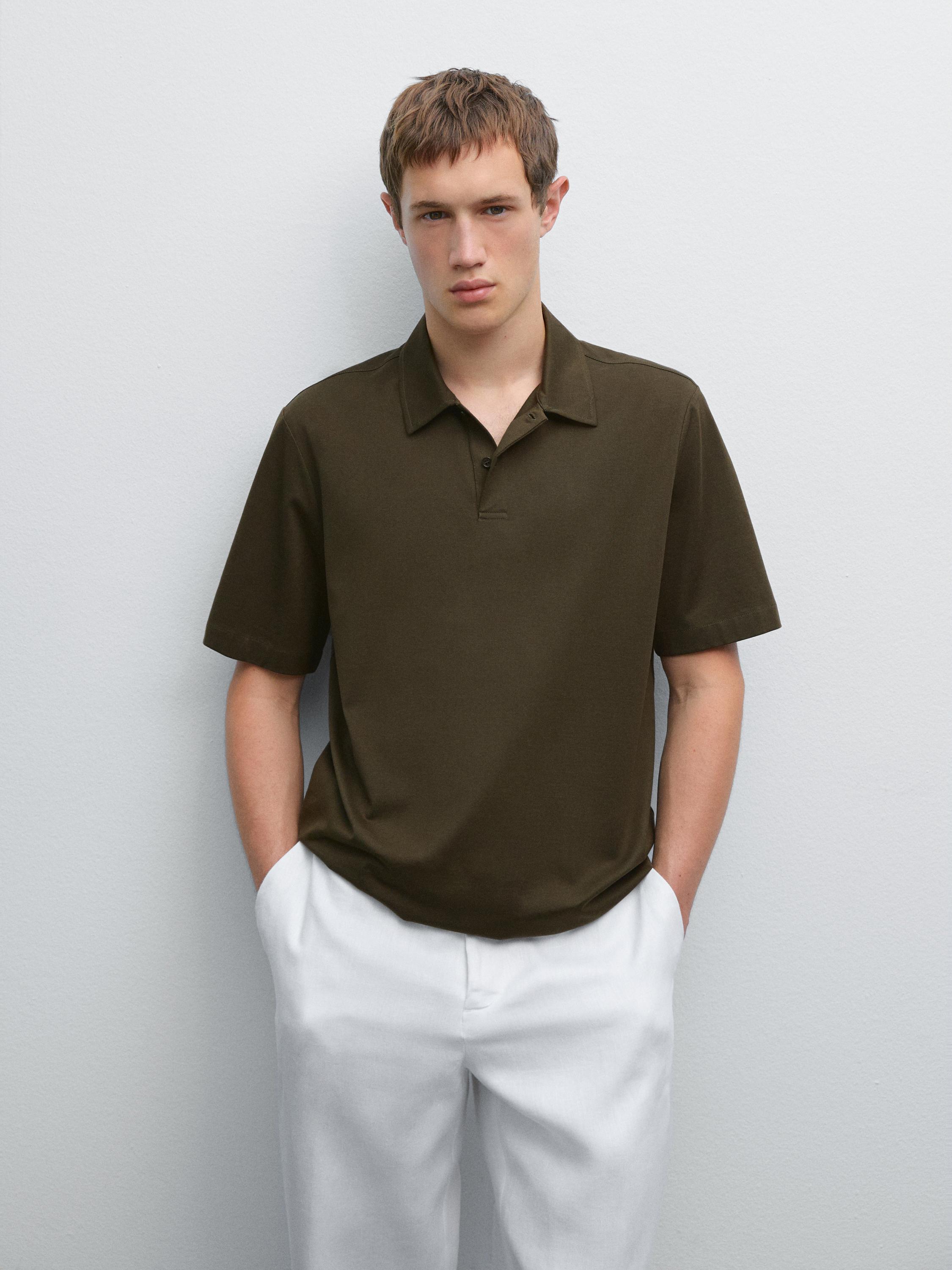 Slim fit pamuklu polo yaka t-shirt