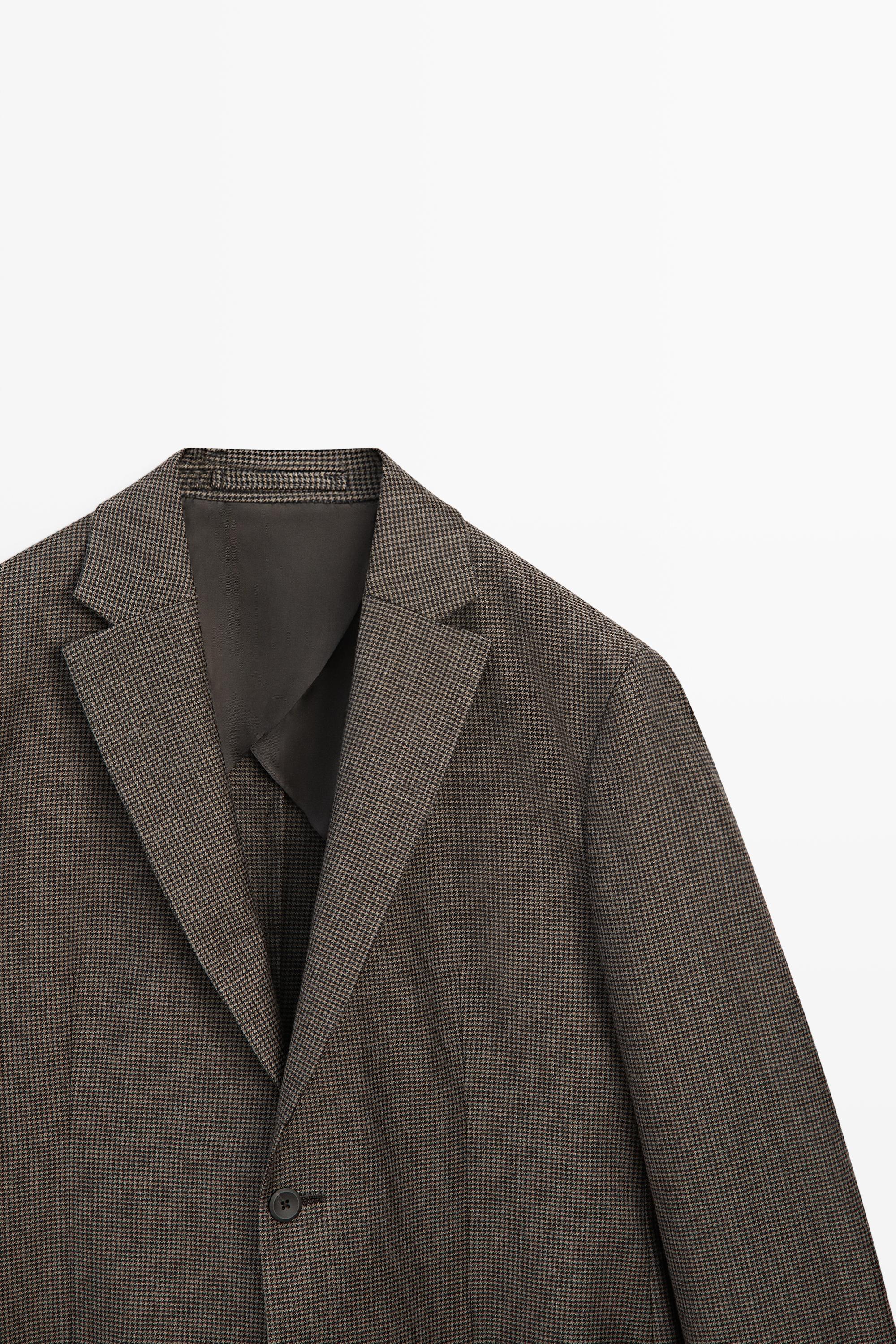 Wool-blend blazer with pocket details — BROWN