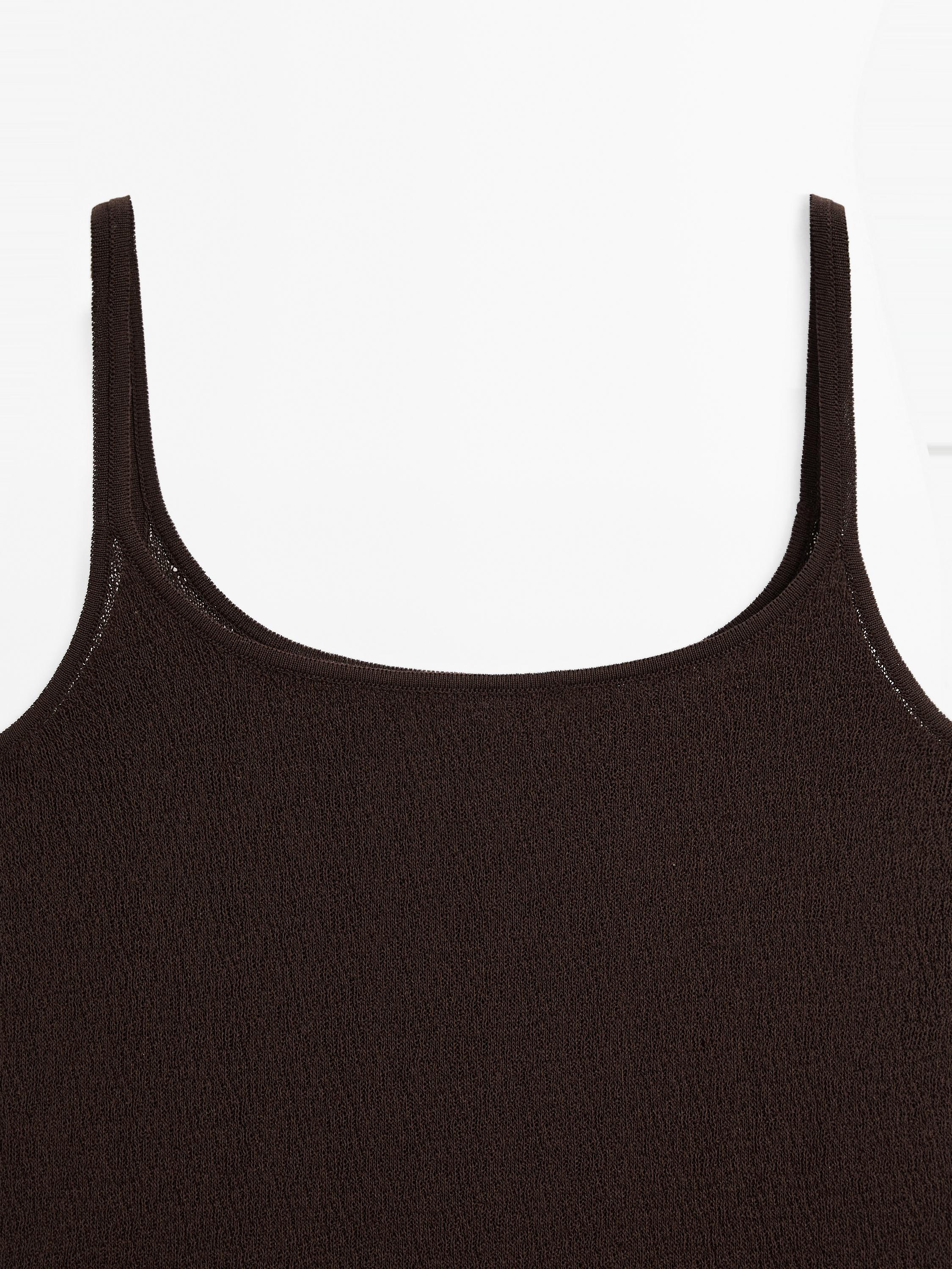 Flowing knit top with straps