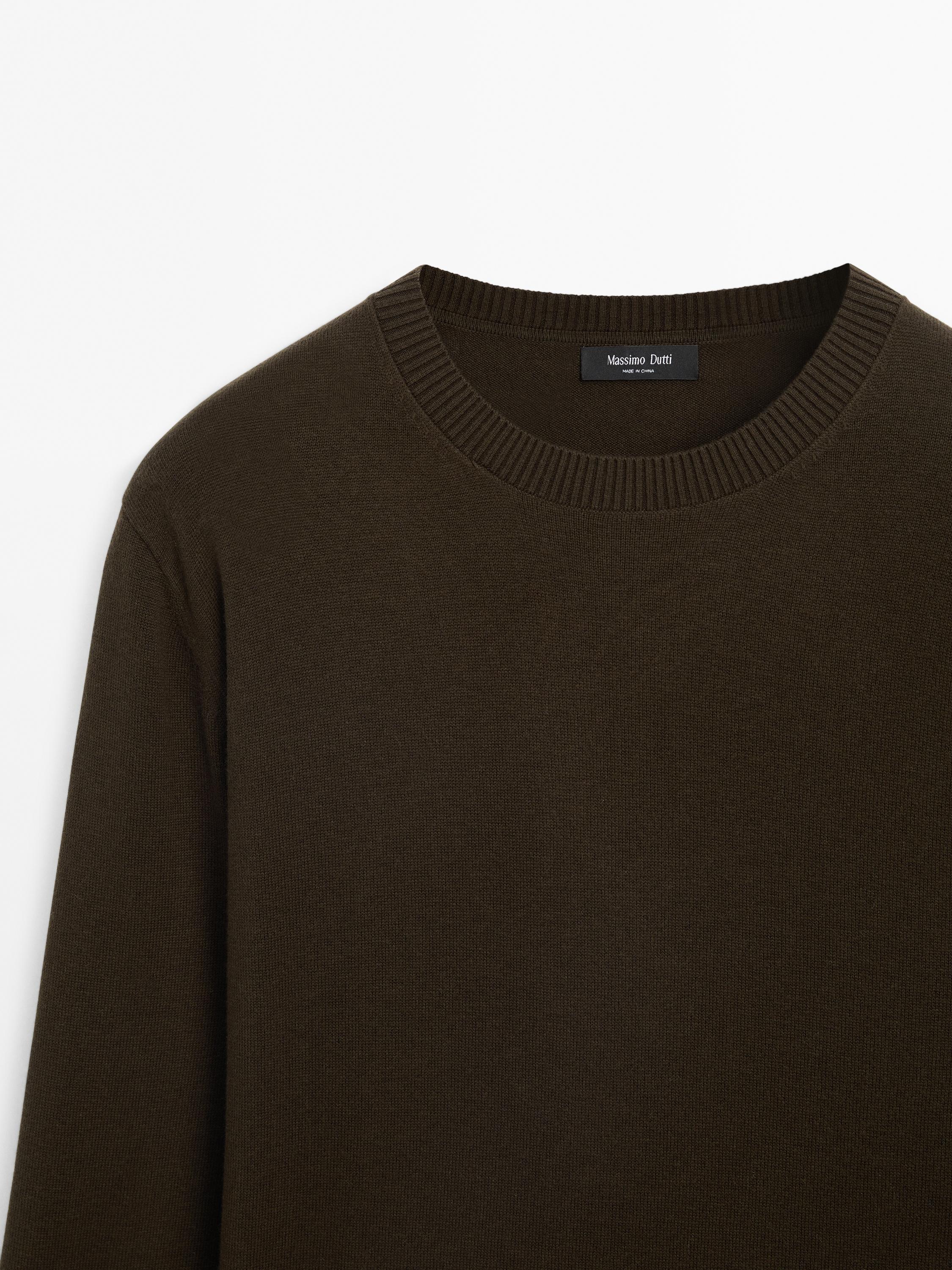 Cotton blend knit sweater