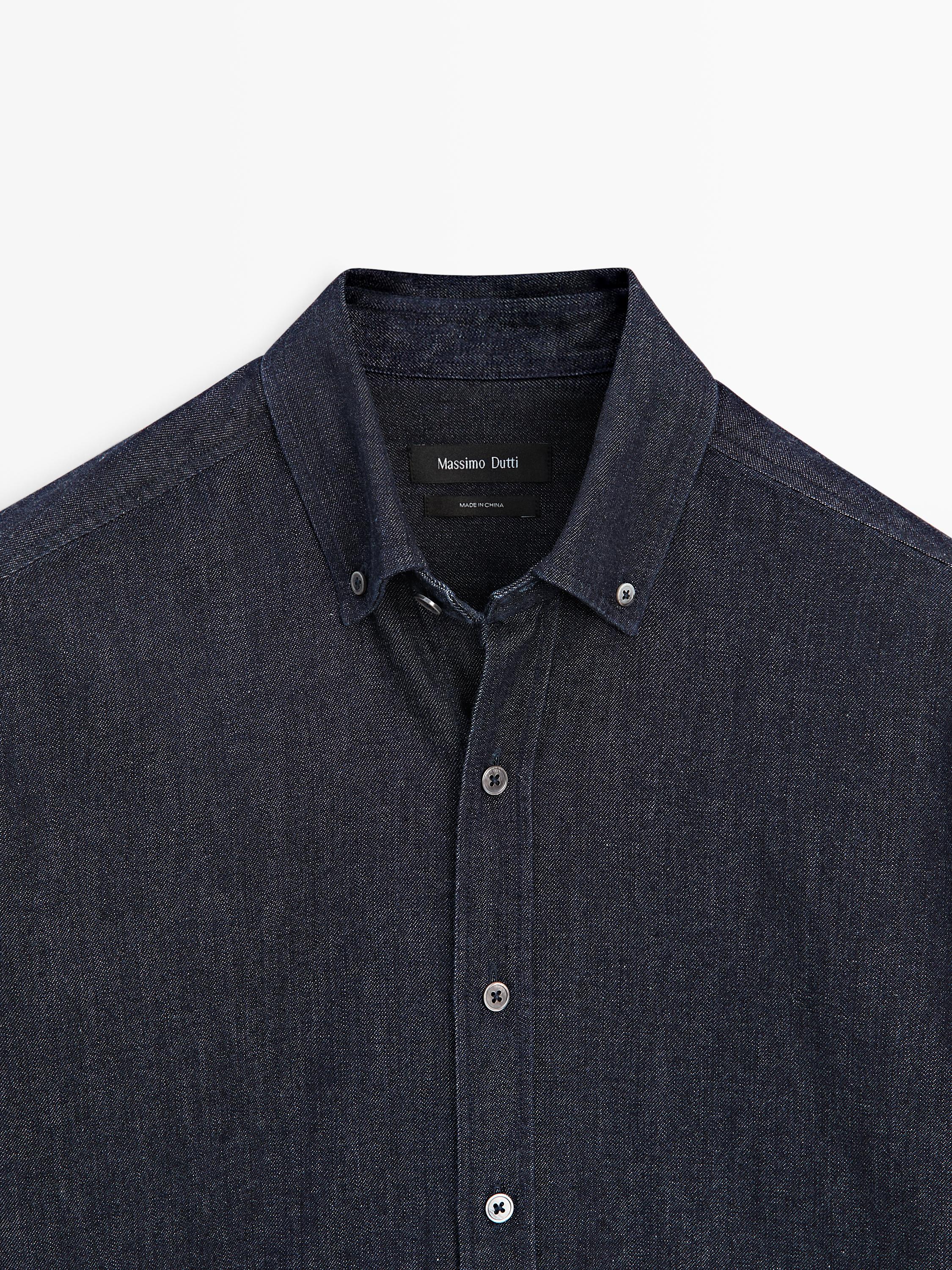 Regular fit denim shirt — DARK BLUE