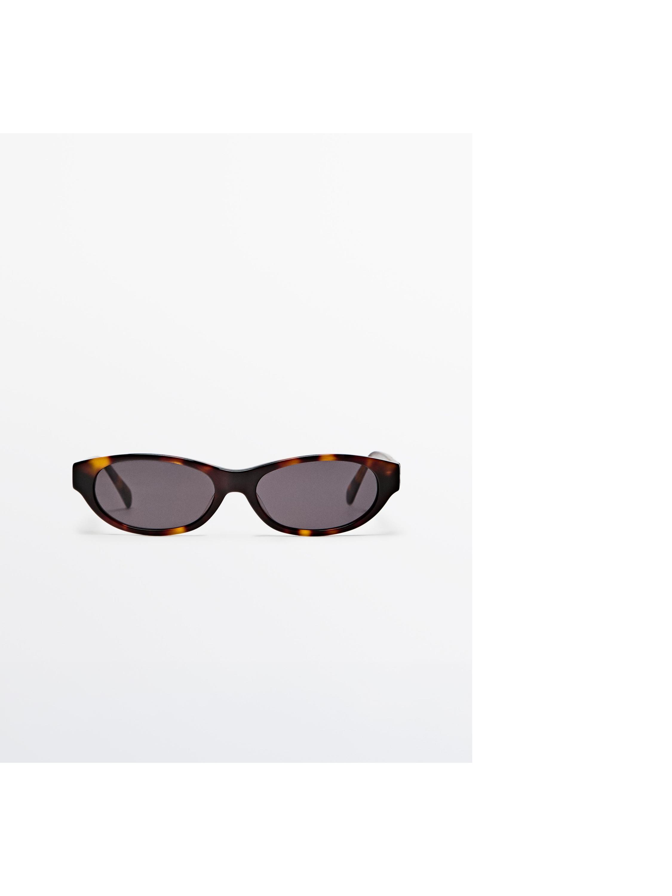 Narrow tortoiseshell-effect sunglasses — BROWN