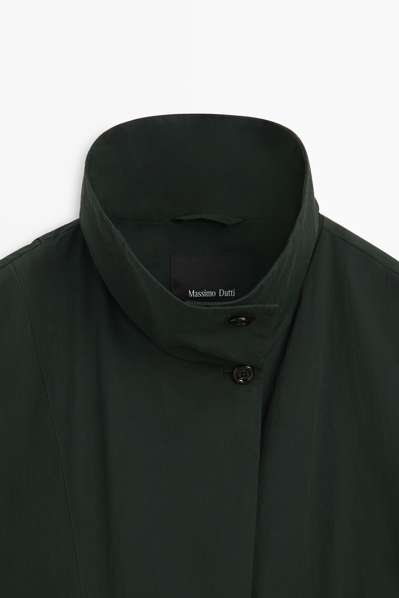 Long technical parka — PETROL BLUE