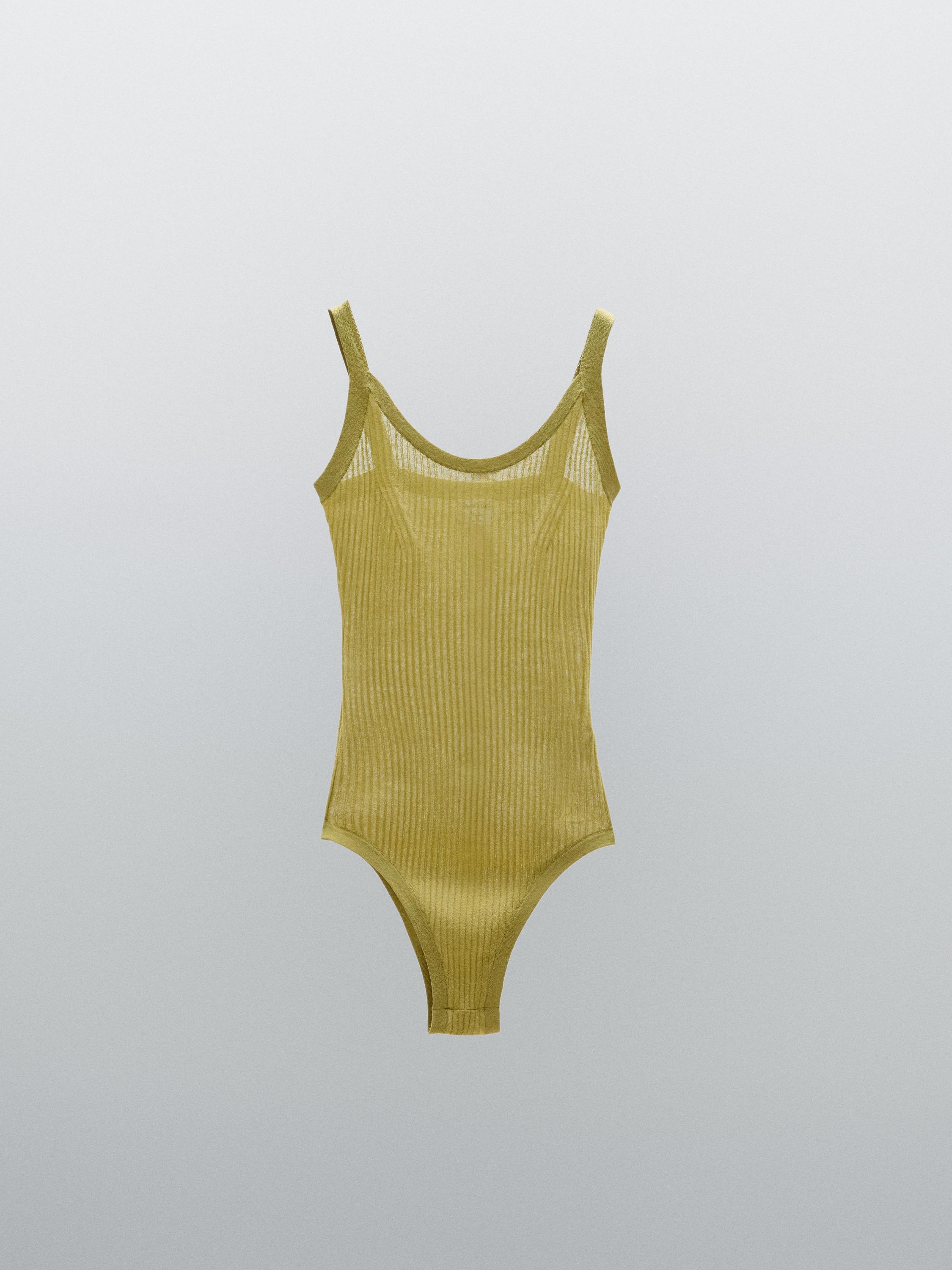 Body din tricot de amestec de bumbac cu bretele - STUDIO