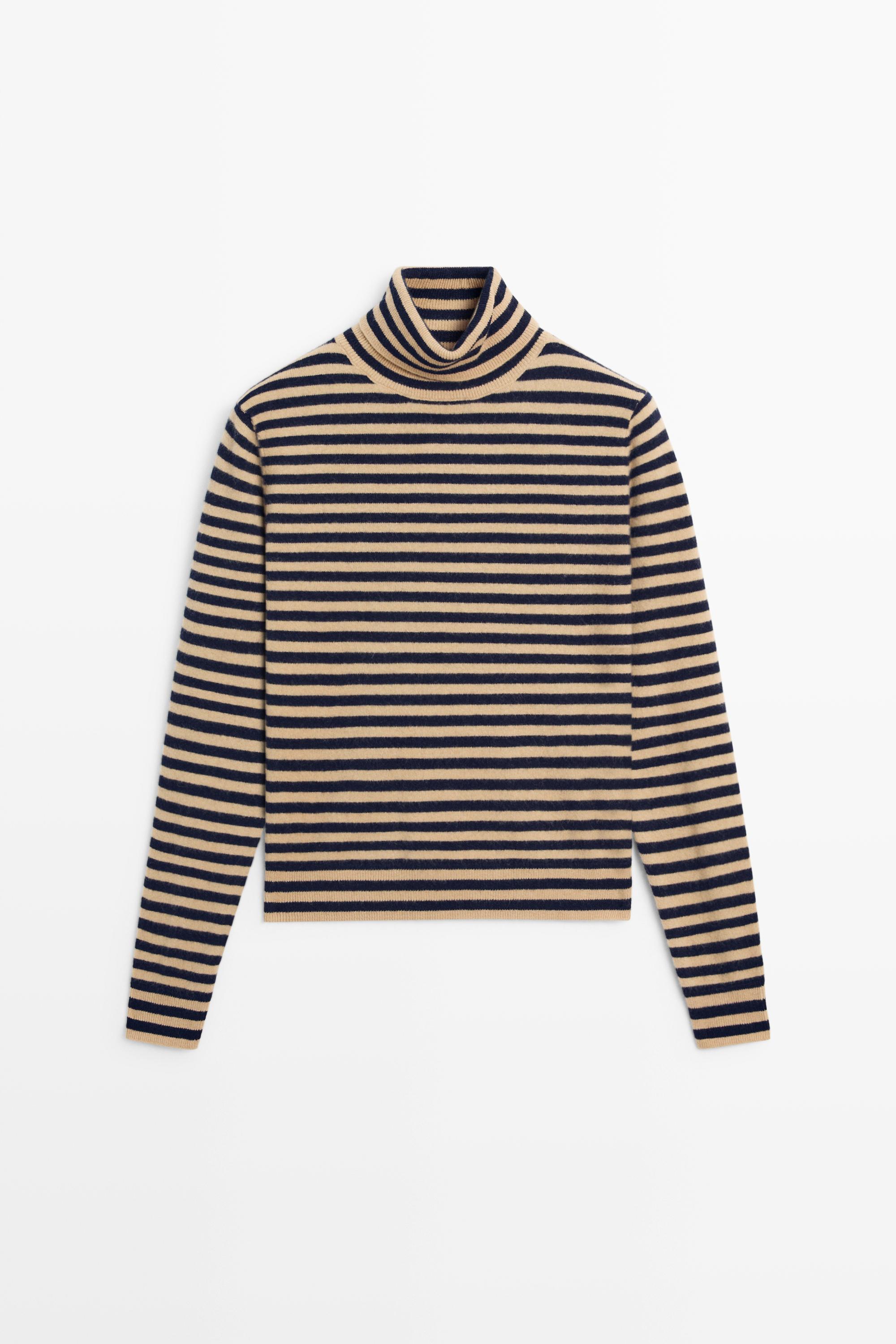 Jersey punto cuello cisne lana cashmere