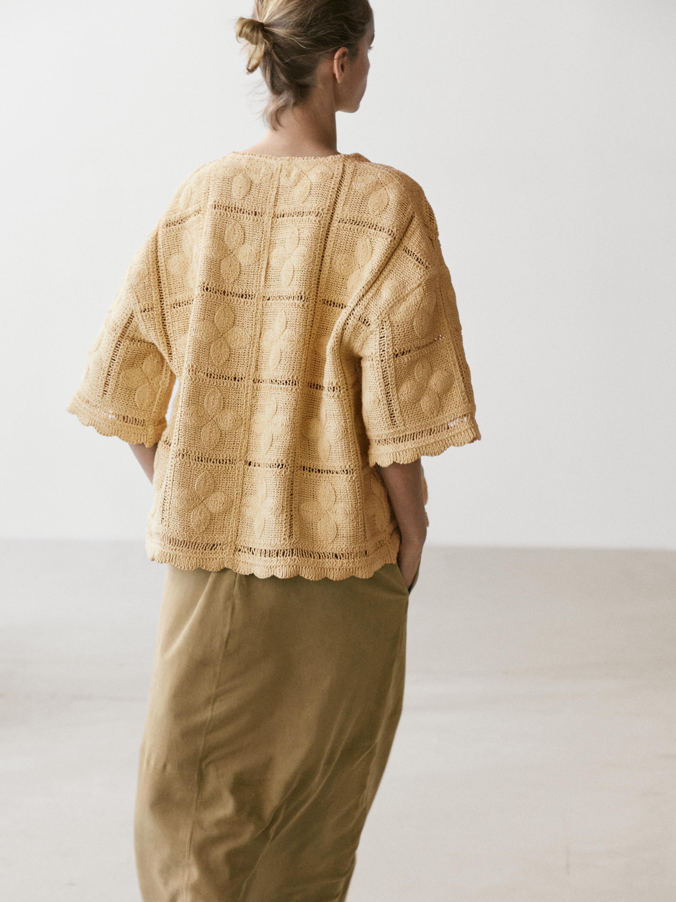 Cutwork crochet cardigan — Vanilla