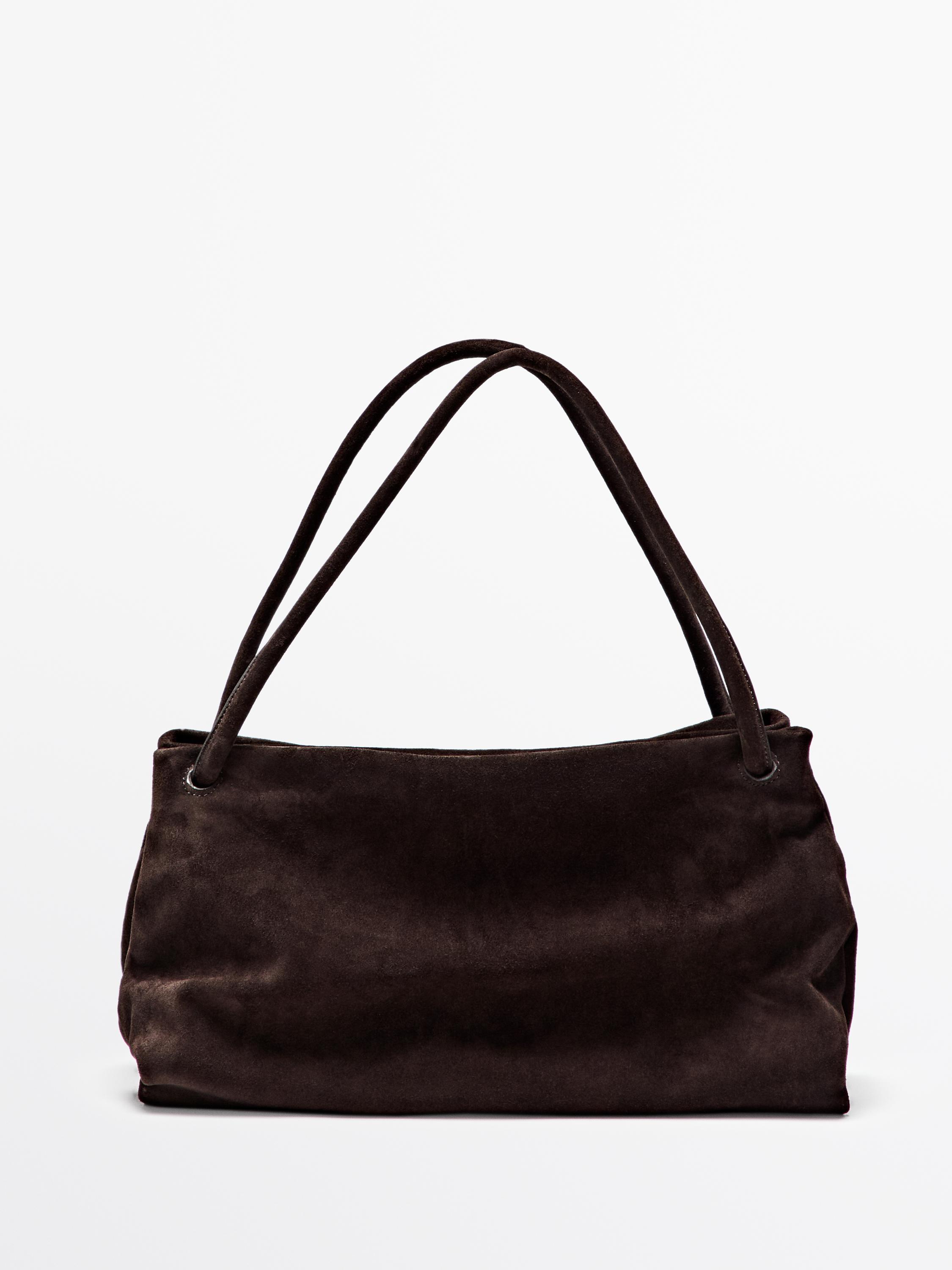 Bolso medio compartimentos piel serraje