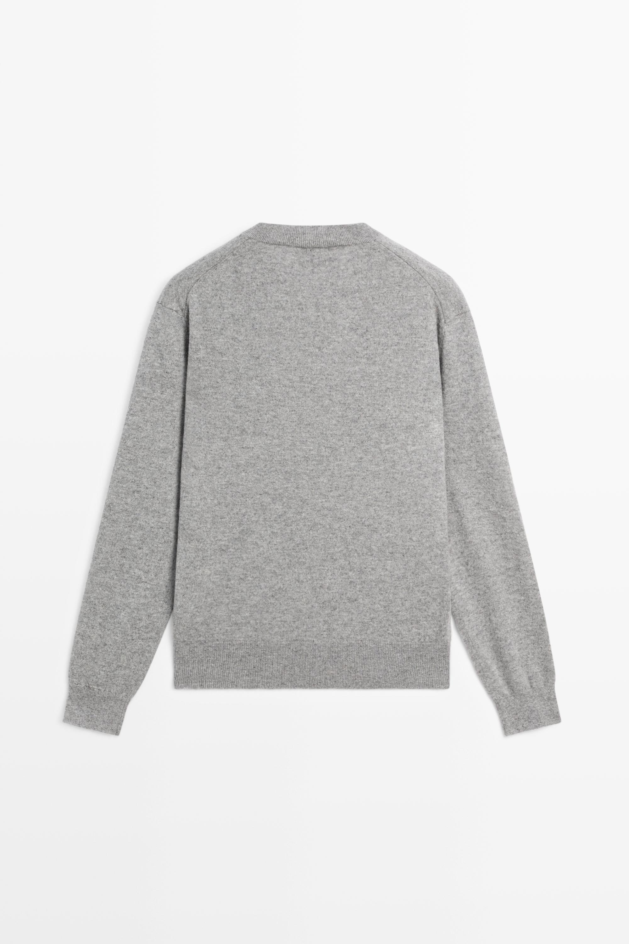 100% cashmere knit sweater — GREY MARL
