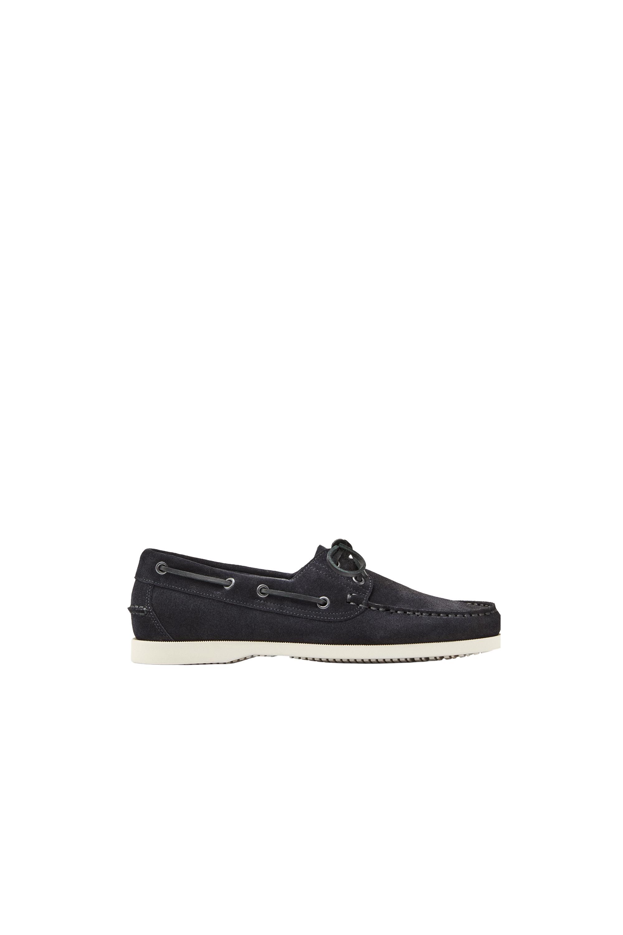 Leather deck shoes — Dark blue
