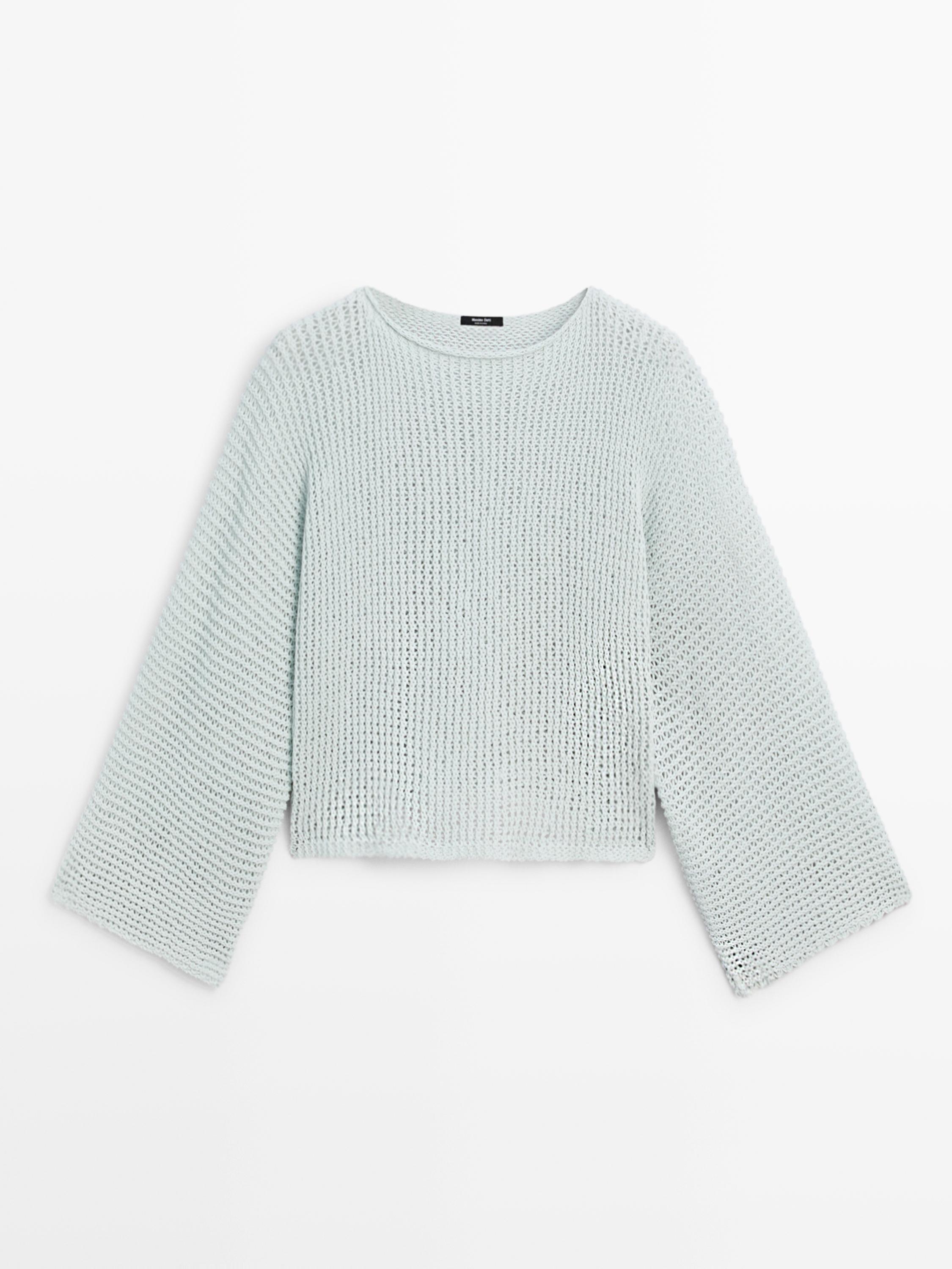 100% cotton cutwork sweater