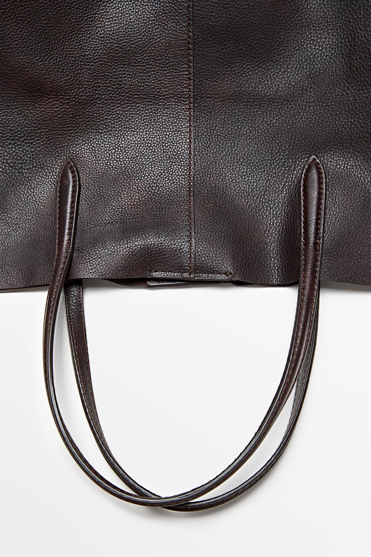 Medium nappa leather tote bag — BROWN
