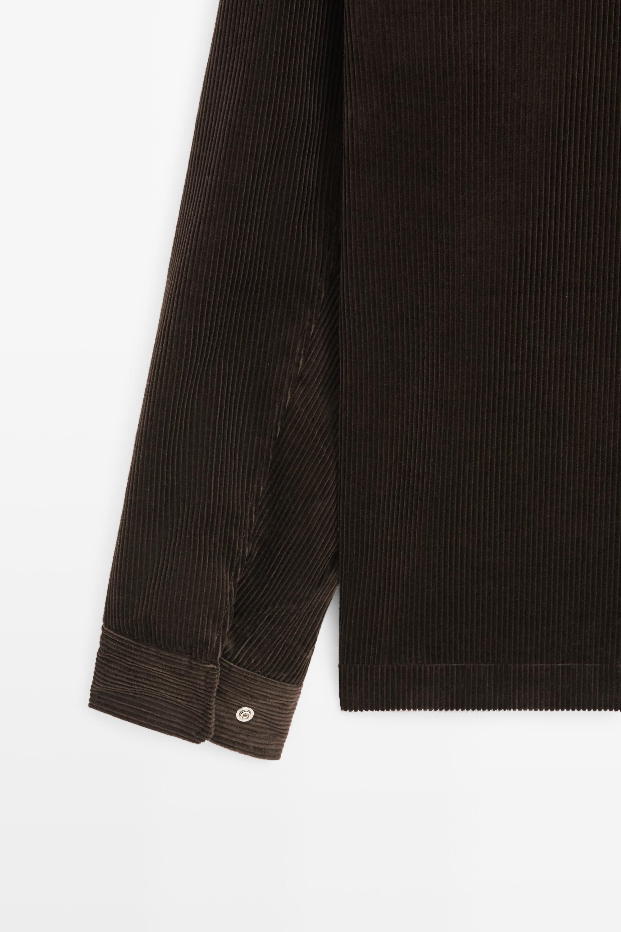 Massimo Dutti Cepli süet detaylı fitilli kadife ceket