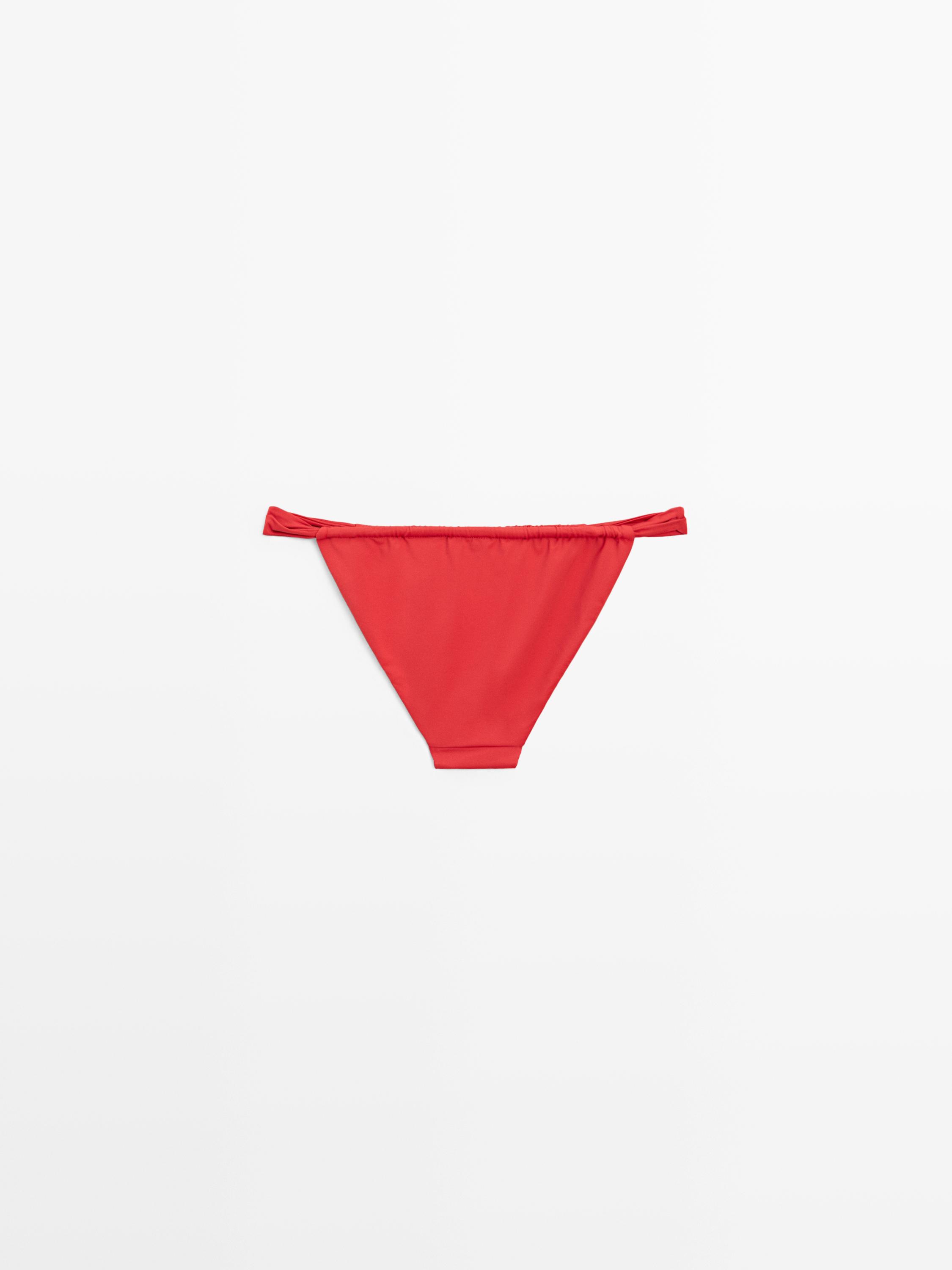 Gathered bikini bottoms — BRIGHT RED