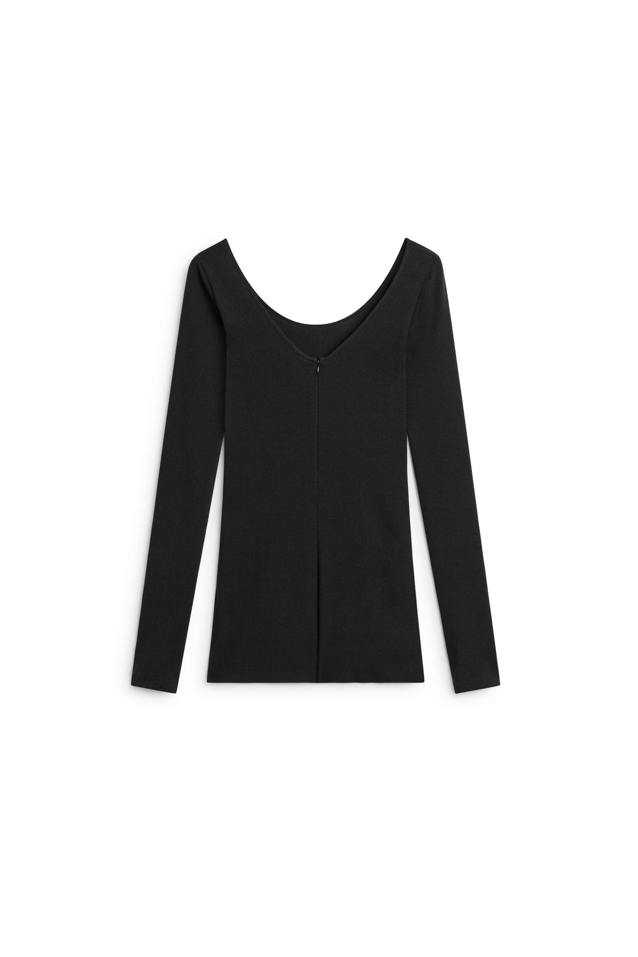 Stretch wool blend crew neck top - LIMITED EDITION — CHARCOAL