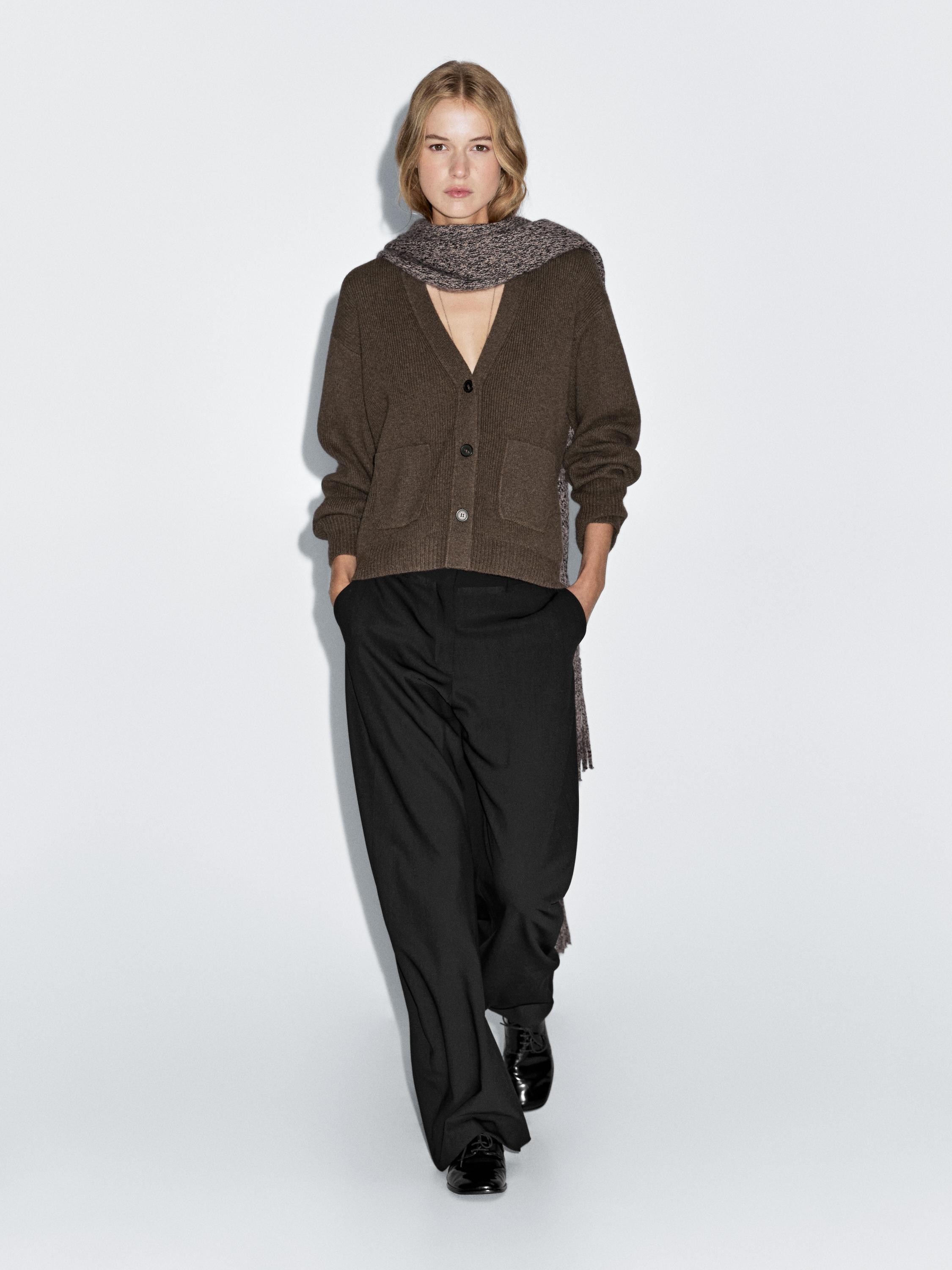 Cardigan 100 % laine avec poches