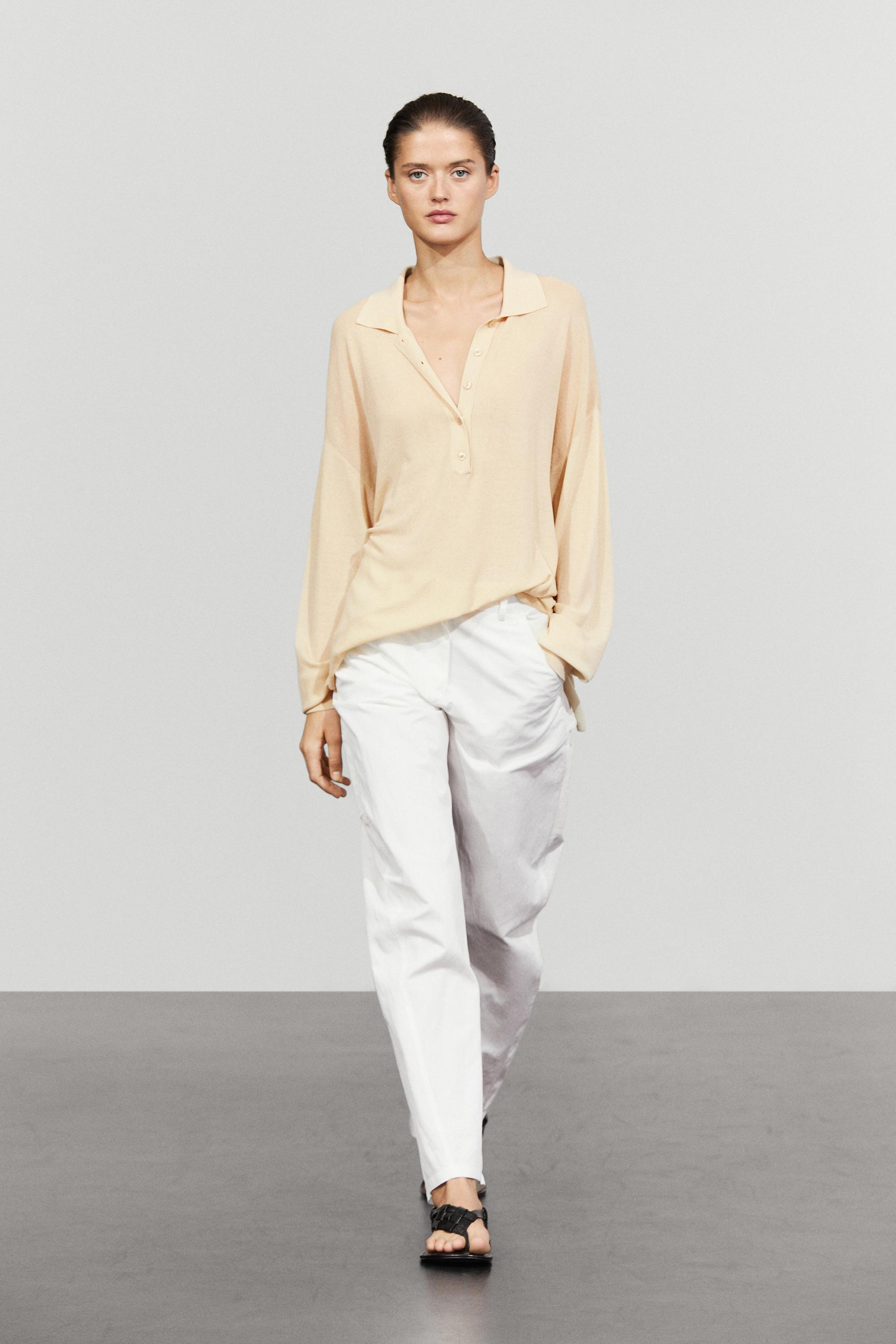Polo collar sweater — IVORY
