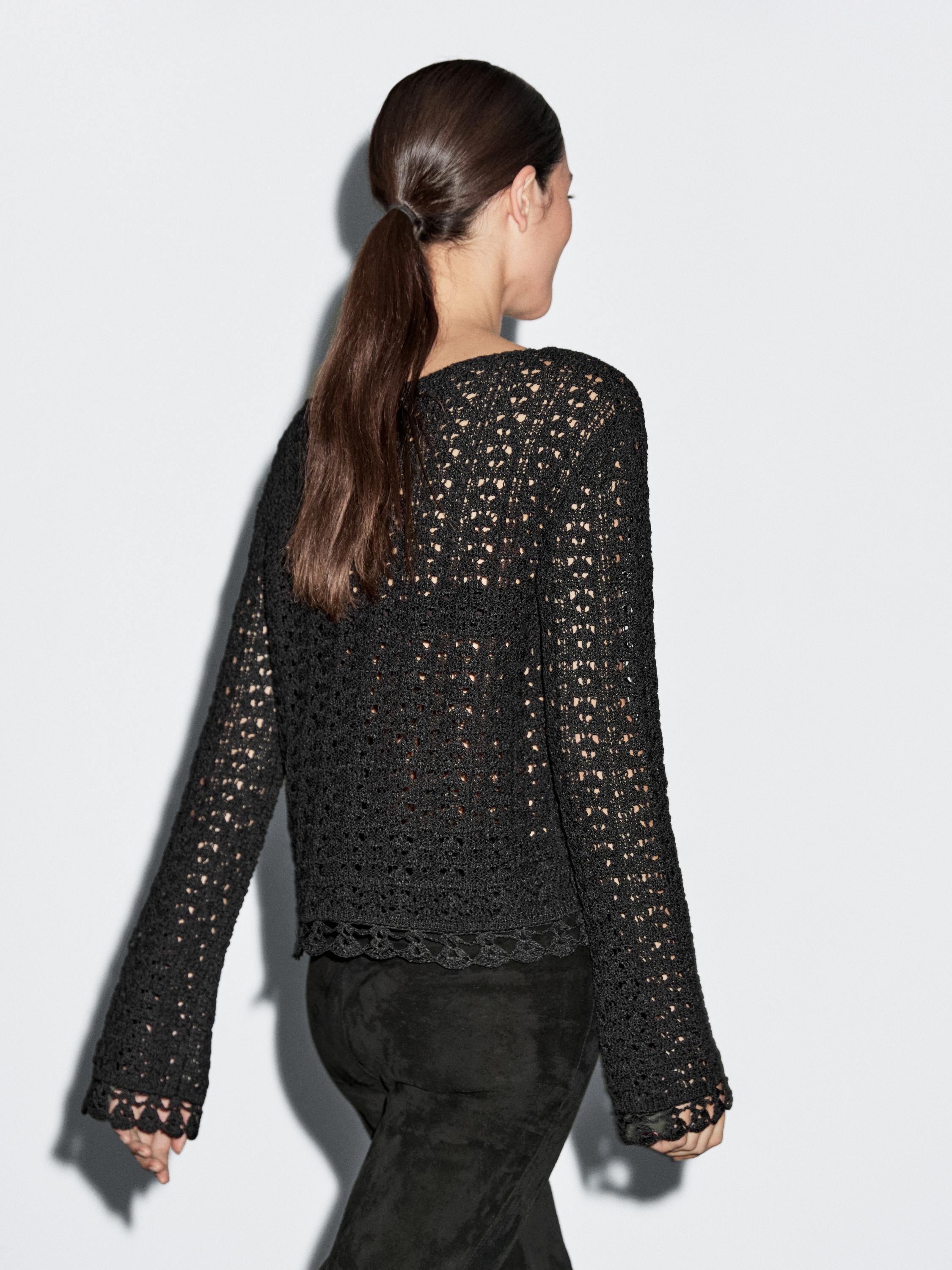 Jersey crochet calado con algodón