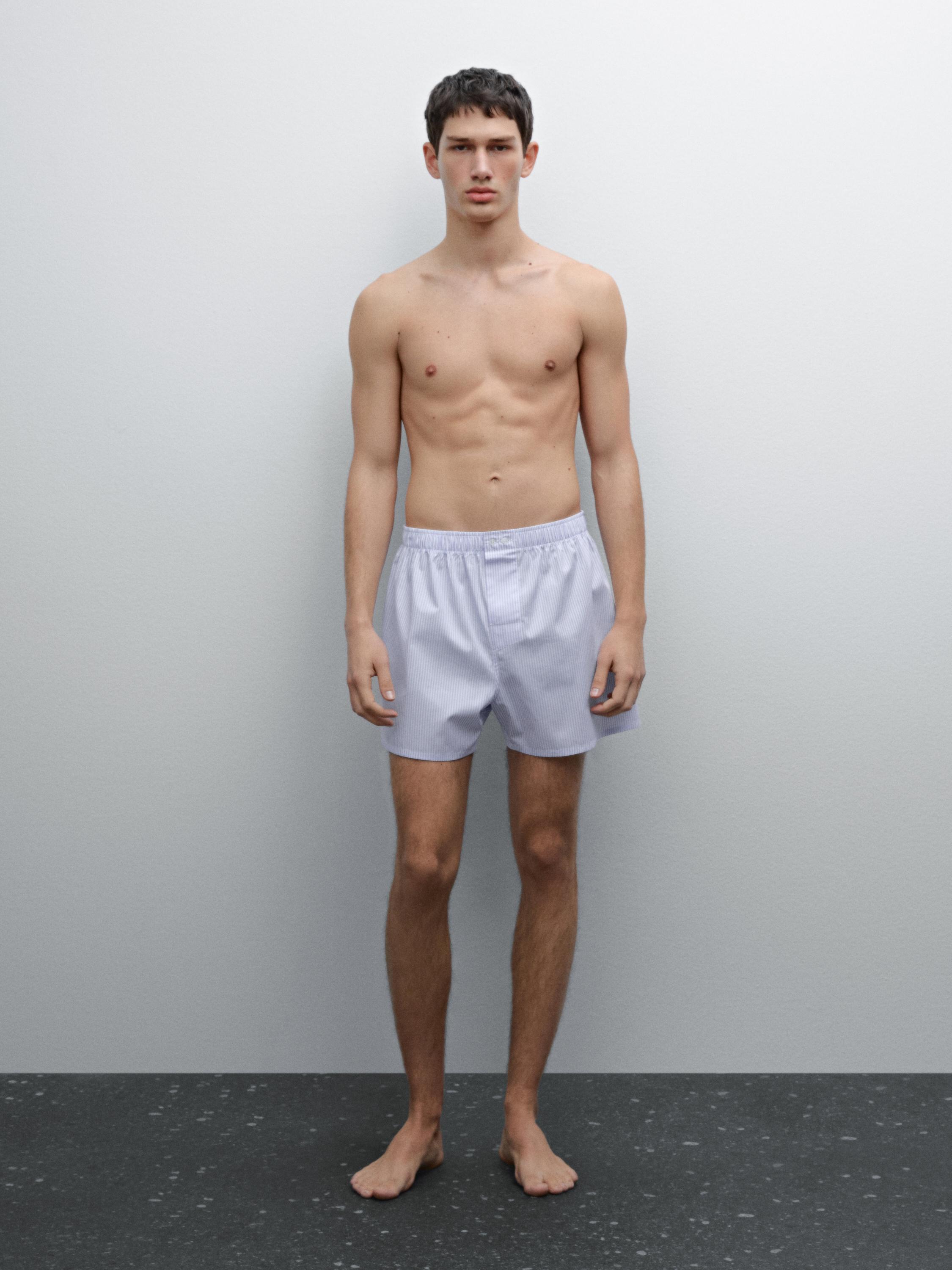 100% cotton striped boxers