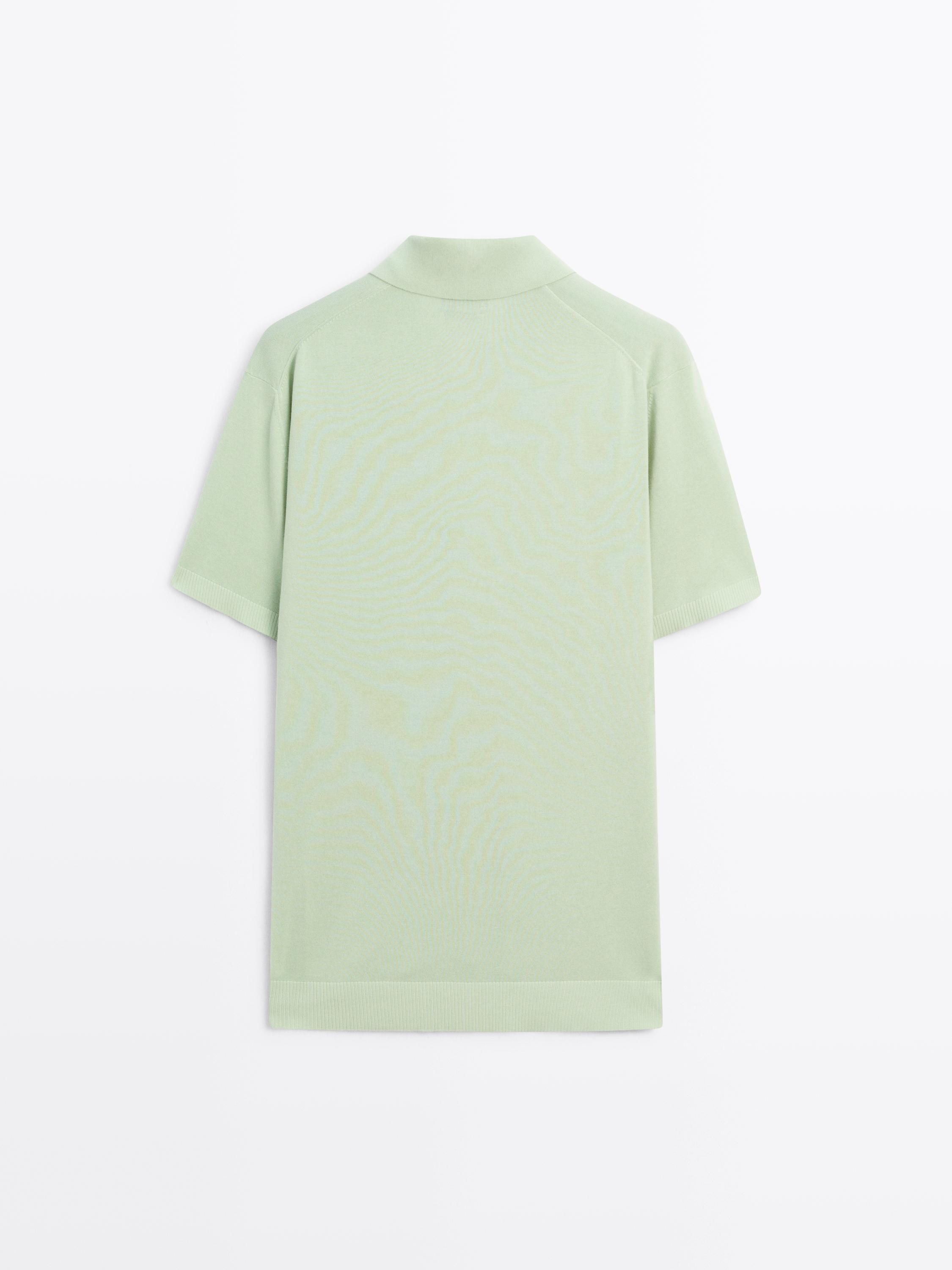Short sleeve knit polo shirt