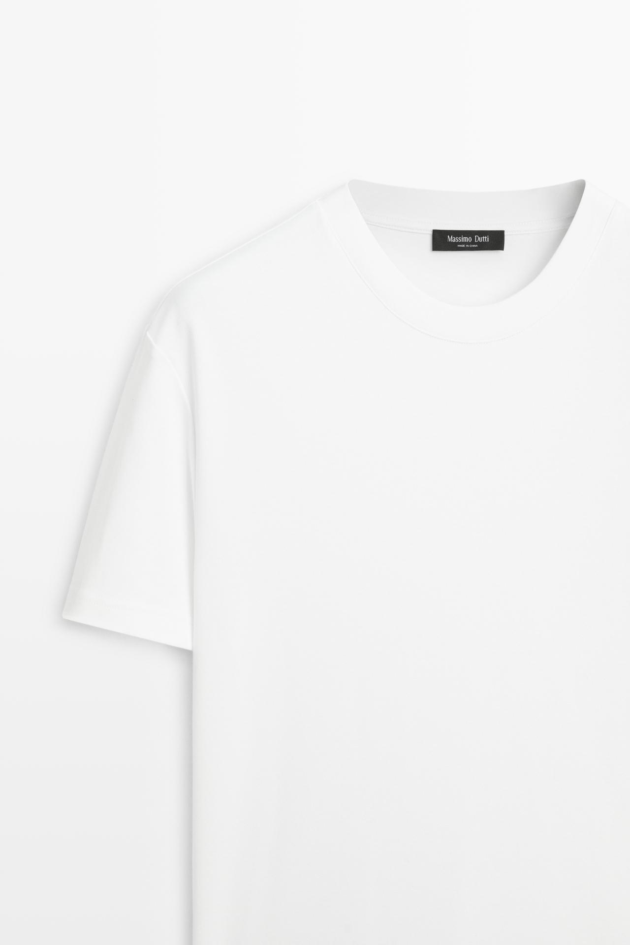 Short sleeve seam detail T-shirt — WHITE