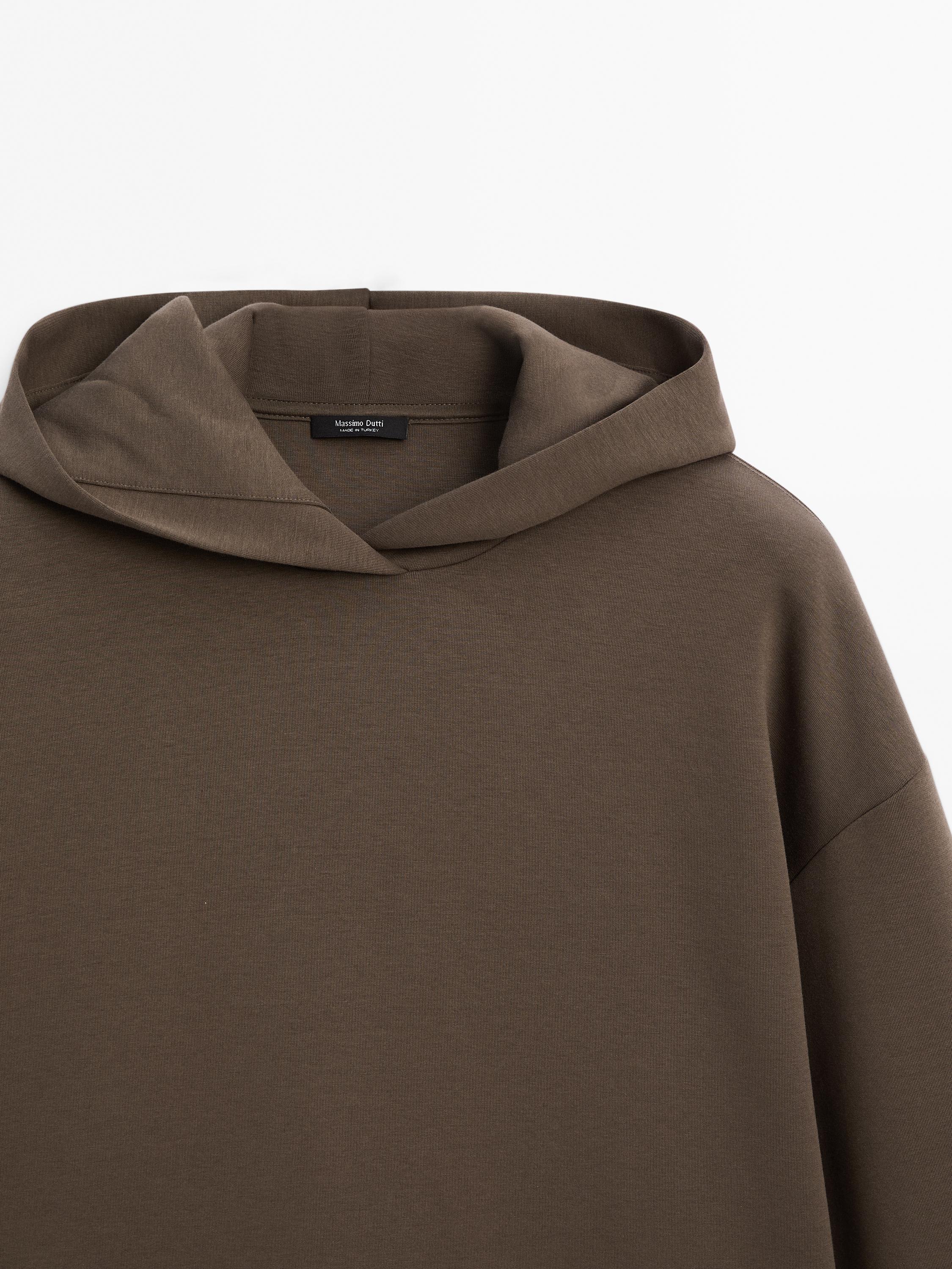 Cotton blend hooded sweatshirt