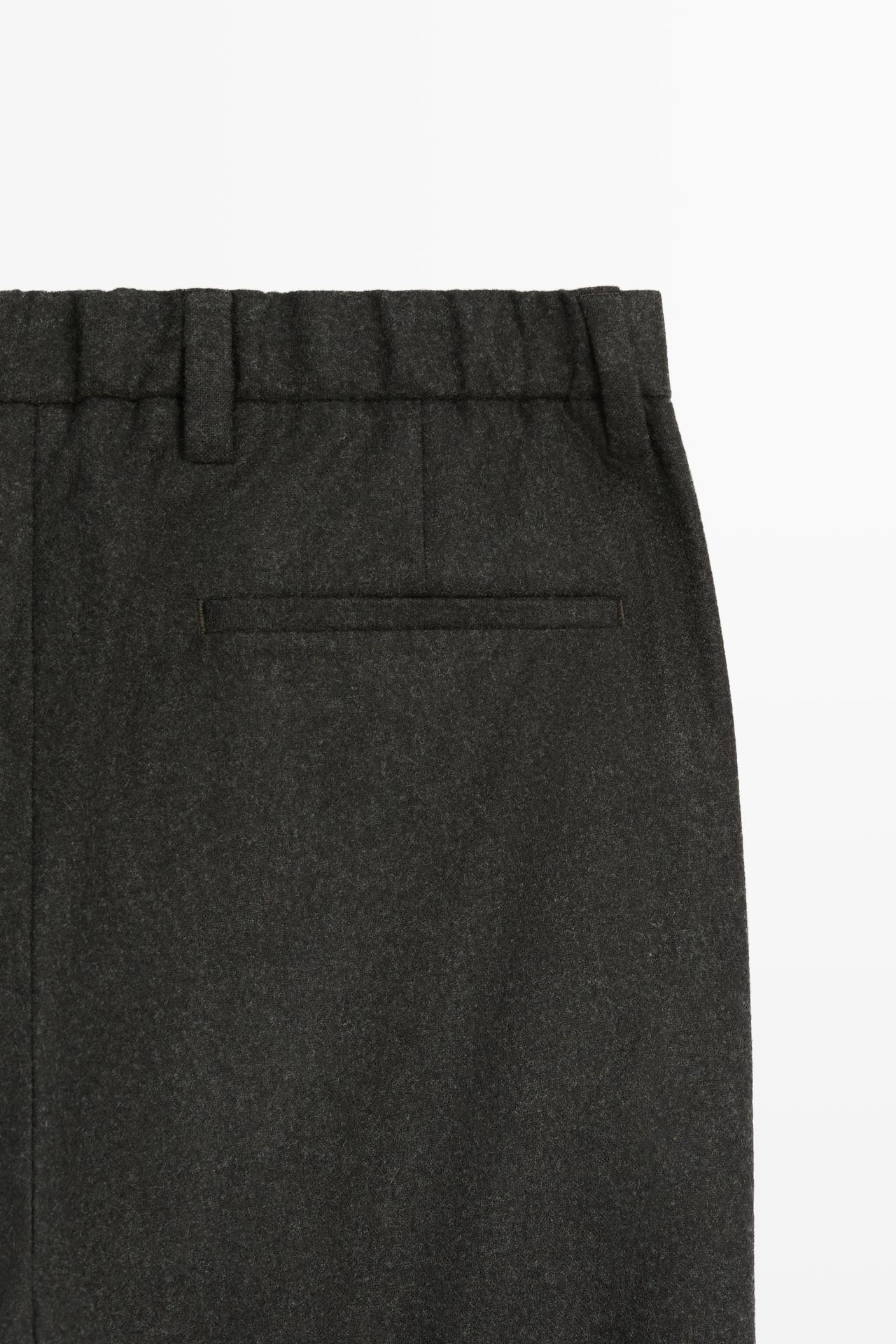Pants flannel wool blend total look — BROWN