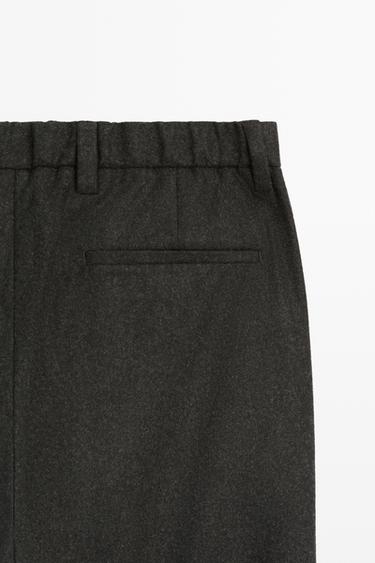 Pants flannel wool blend total look — BROWN 7