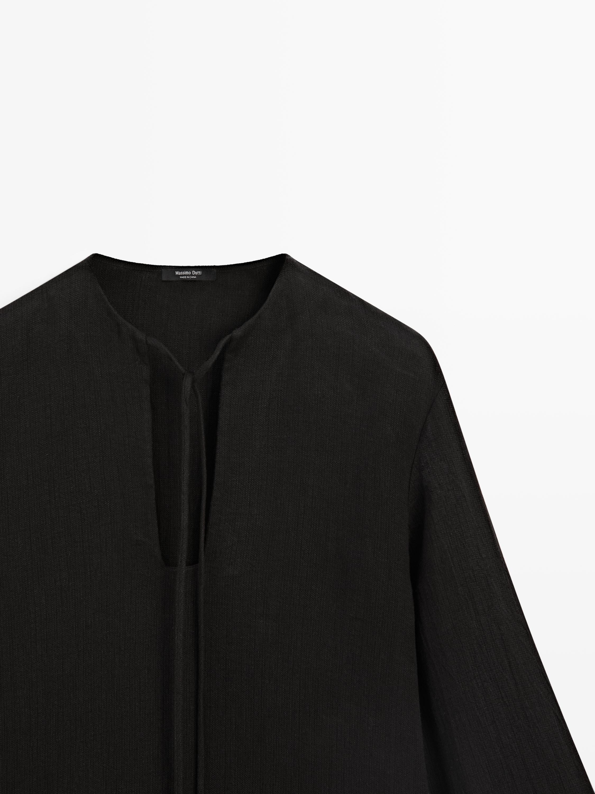 Mini-robe col officier 100 % lin