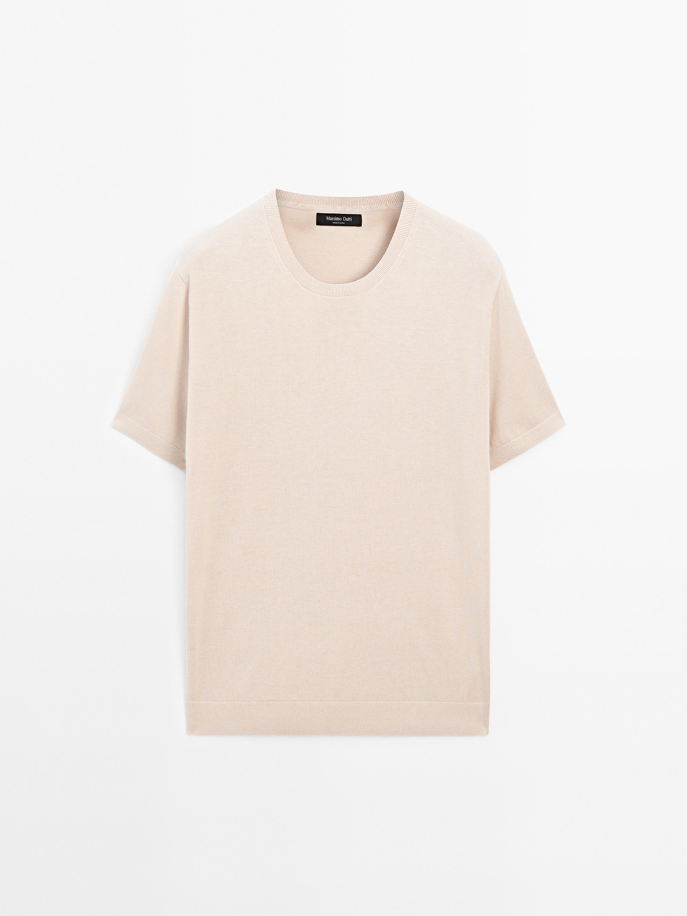 Crew neck cotton blend T-shirt