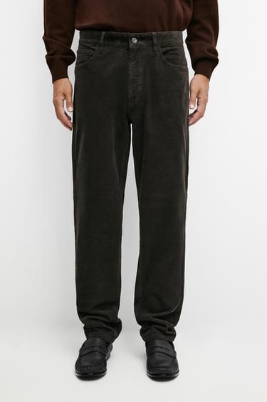 Corduroy tapered fit pants — DARK GREY 3