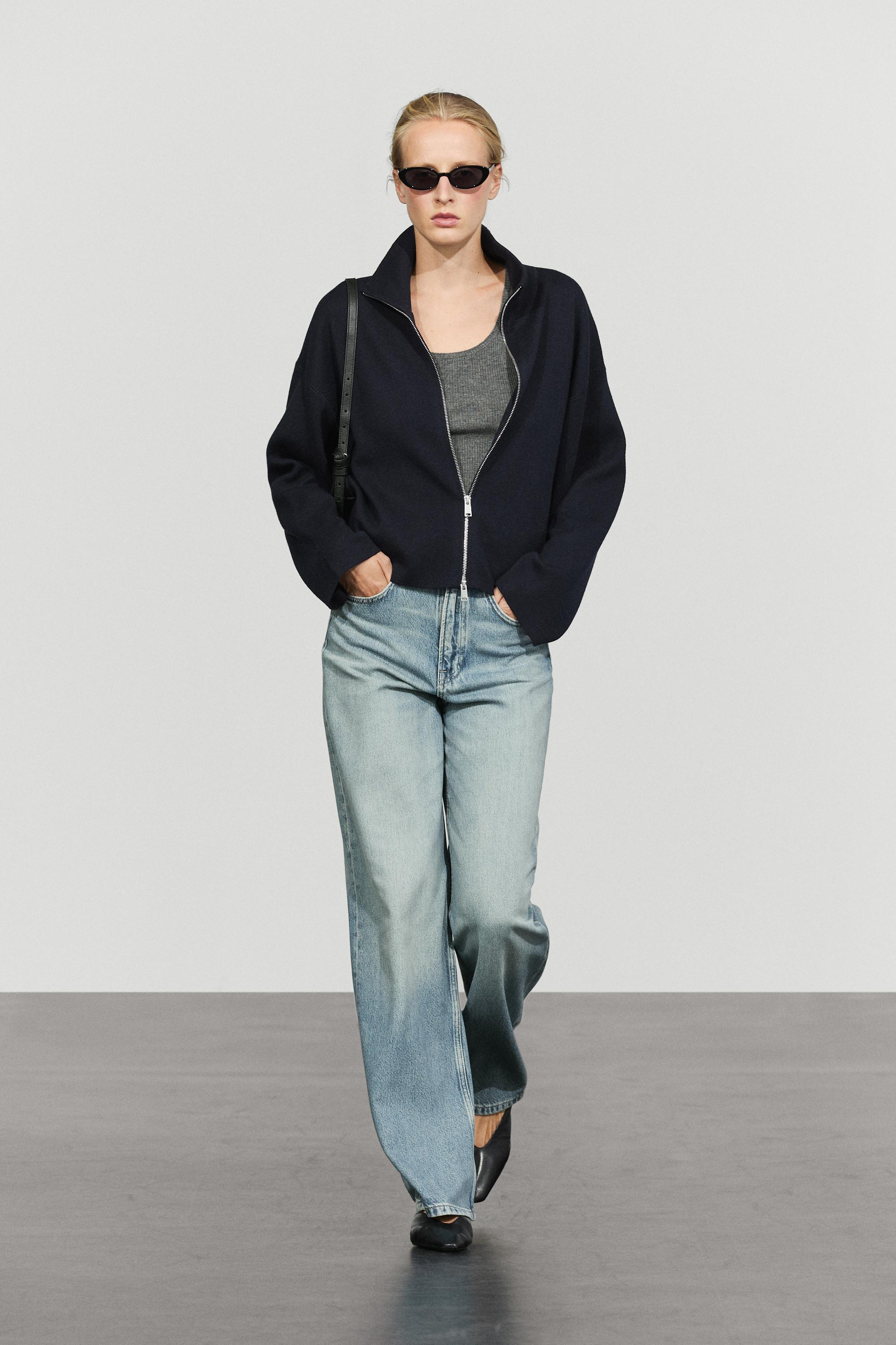 Strickjacke aus Baumwolle mit Reißverschluss