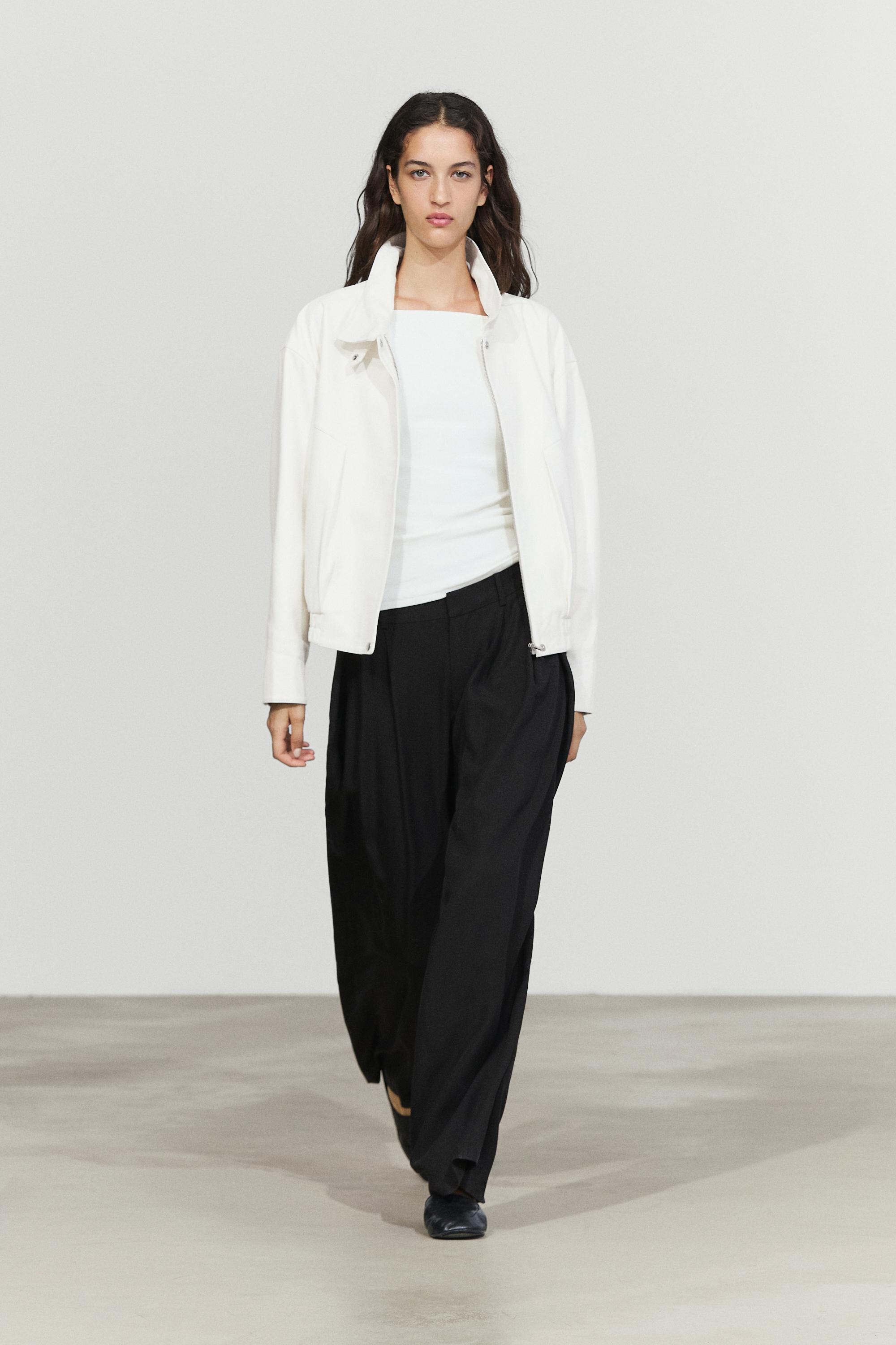Veste bomber en cuir nappa