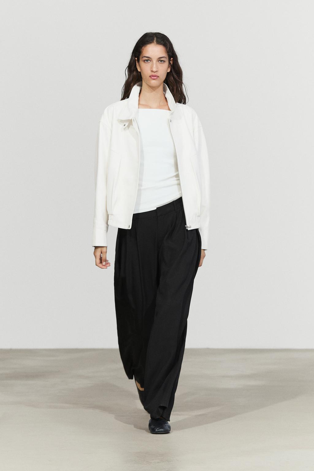 Massimo Dutti Nappa dəri bomber gödəkçə