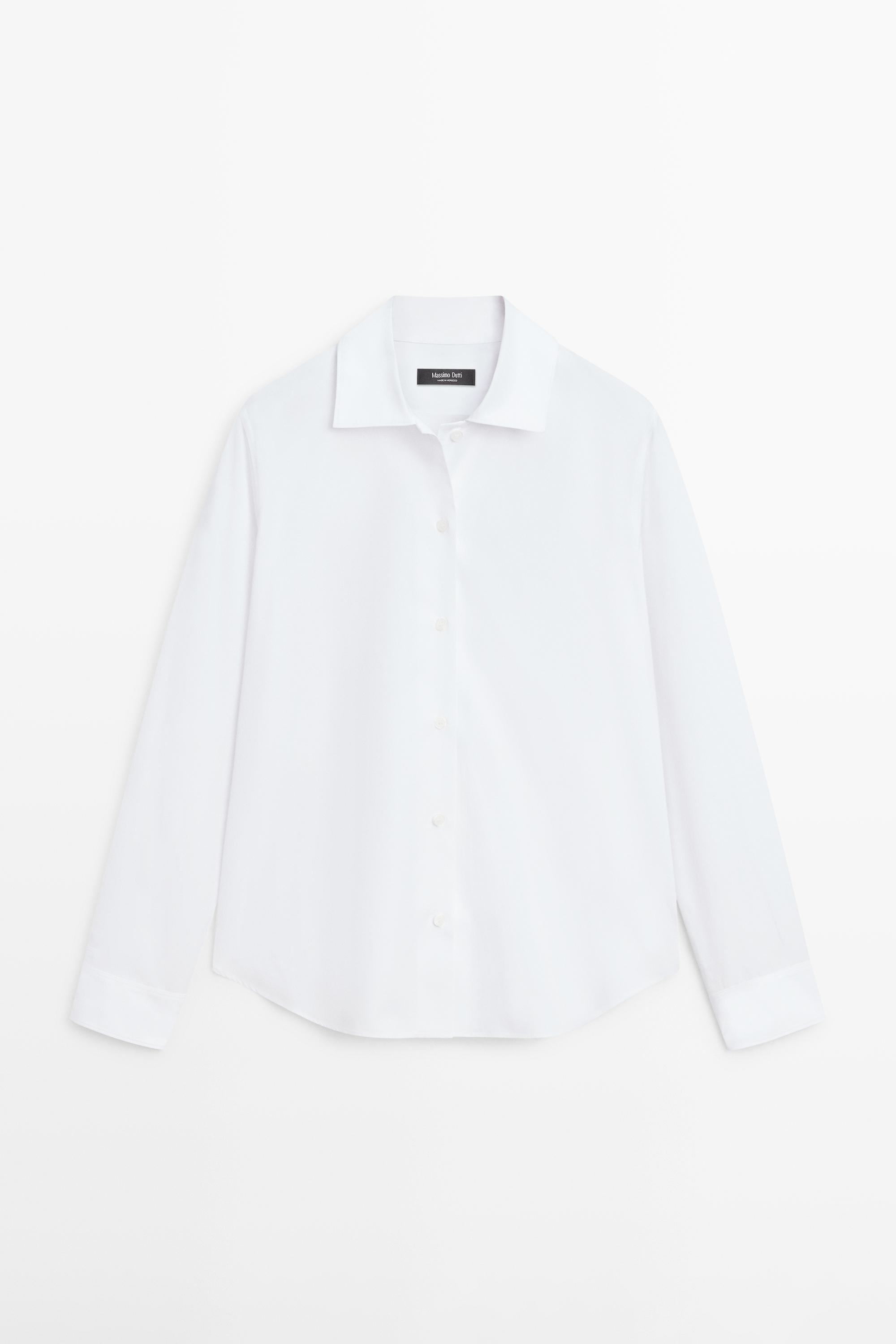 100% cotton poplin shirt — WHITE