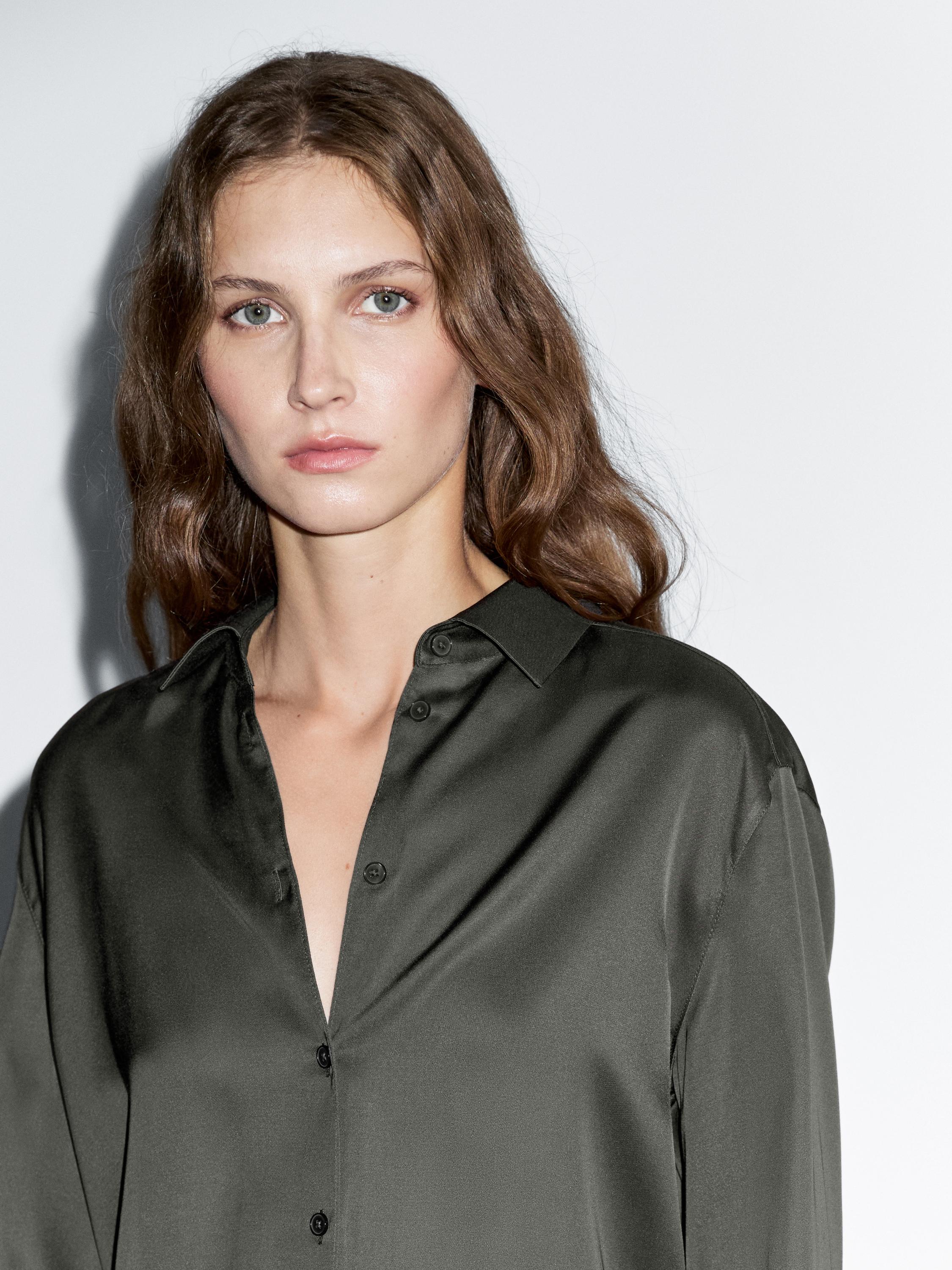 Flowing satin shirt