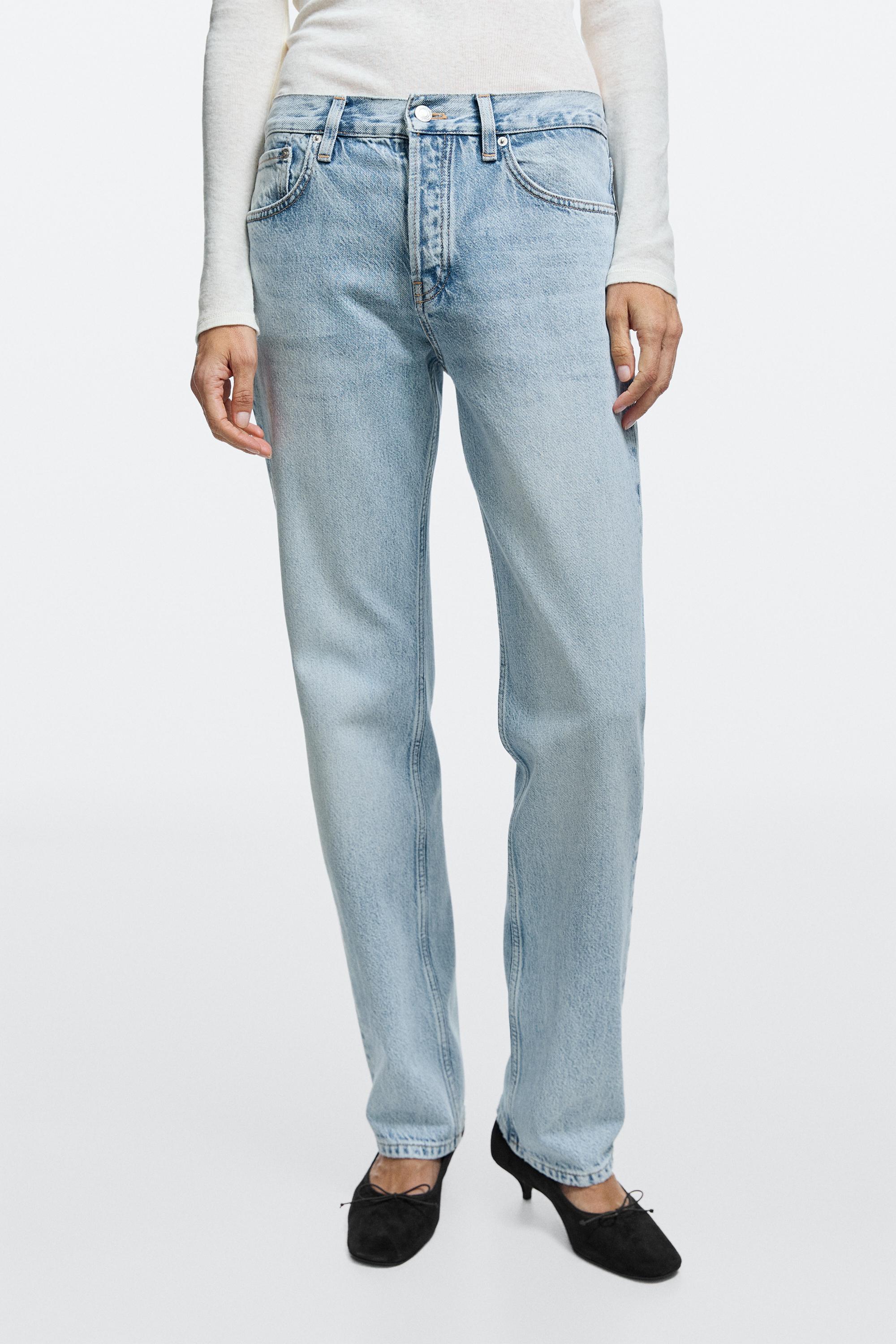 Mid-waist relaxed straight-leg jeans