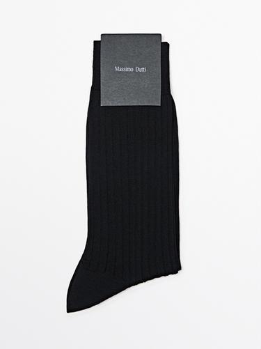 Ribbed smart socks — BLACK 1