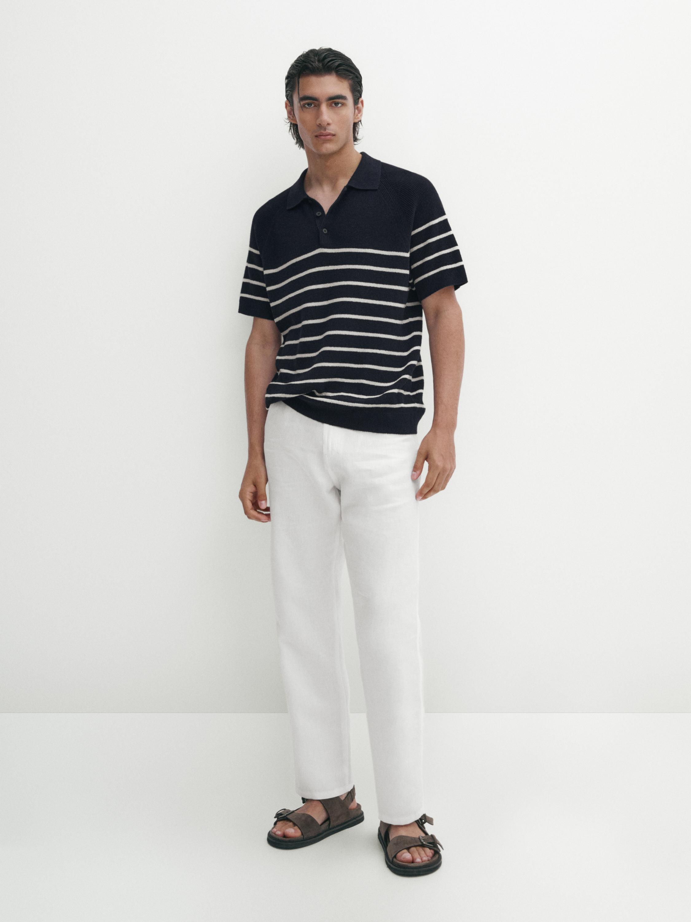 Short sleeve knit polo shirt