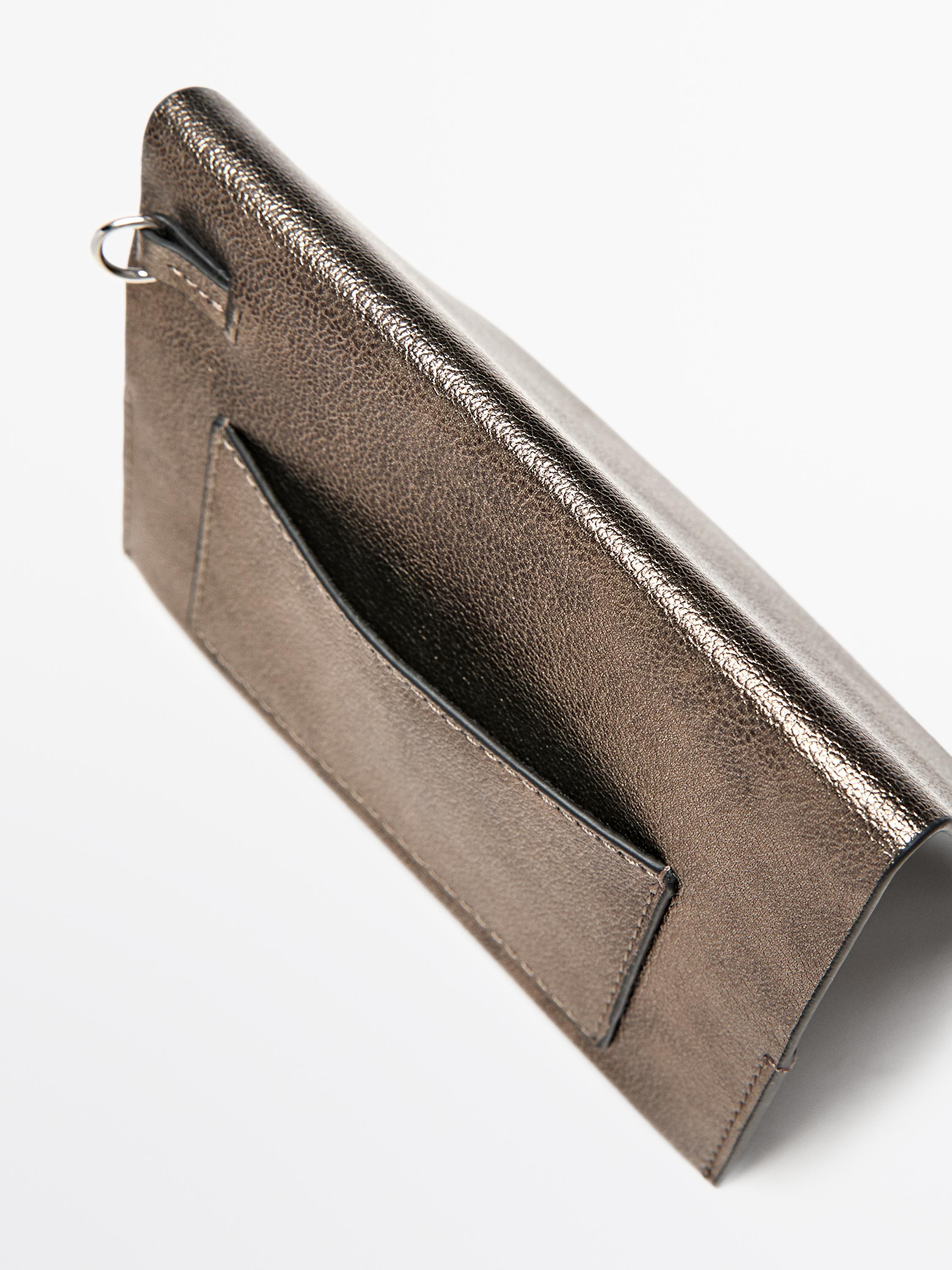 Nappa leather passport holder — SILVER