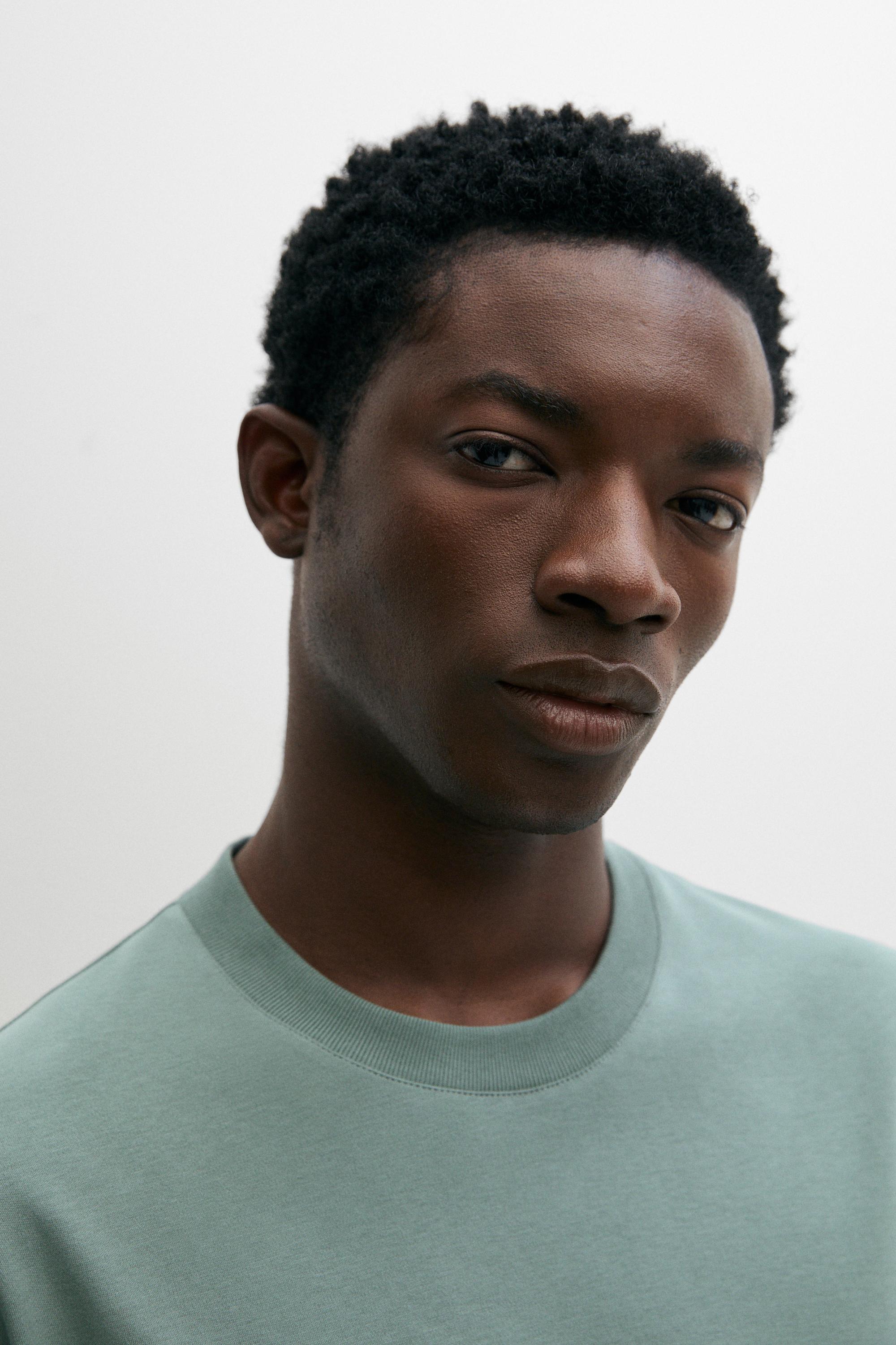 100% cotton short sleeve T-shirt — Greyish green