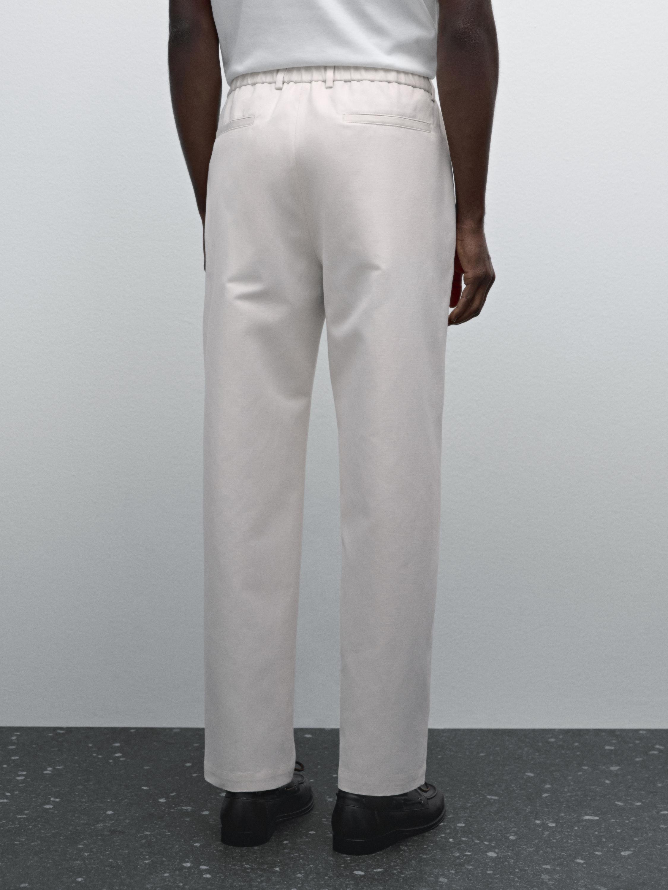 Cotton blend jogger fit trousers