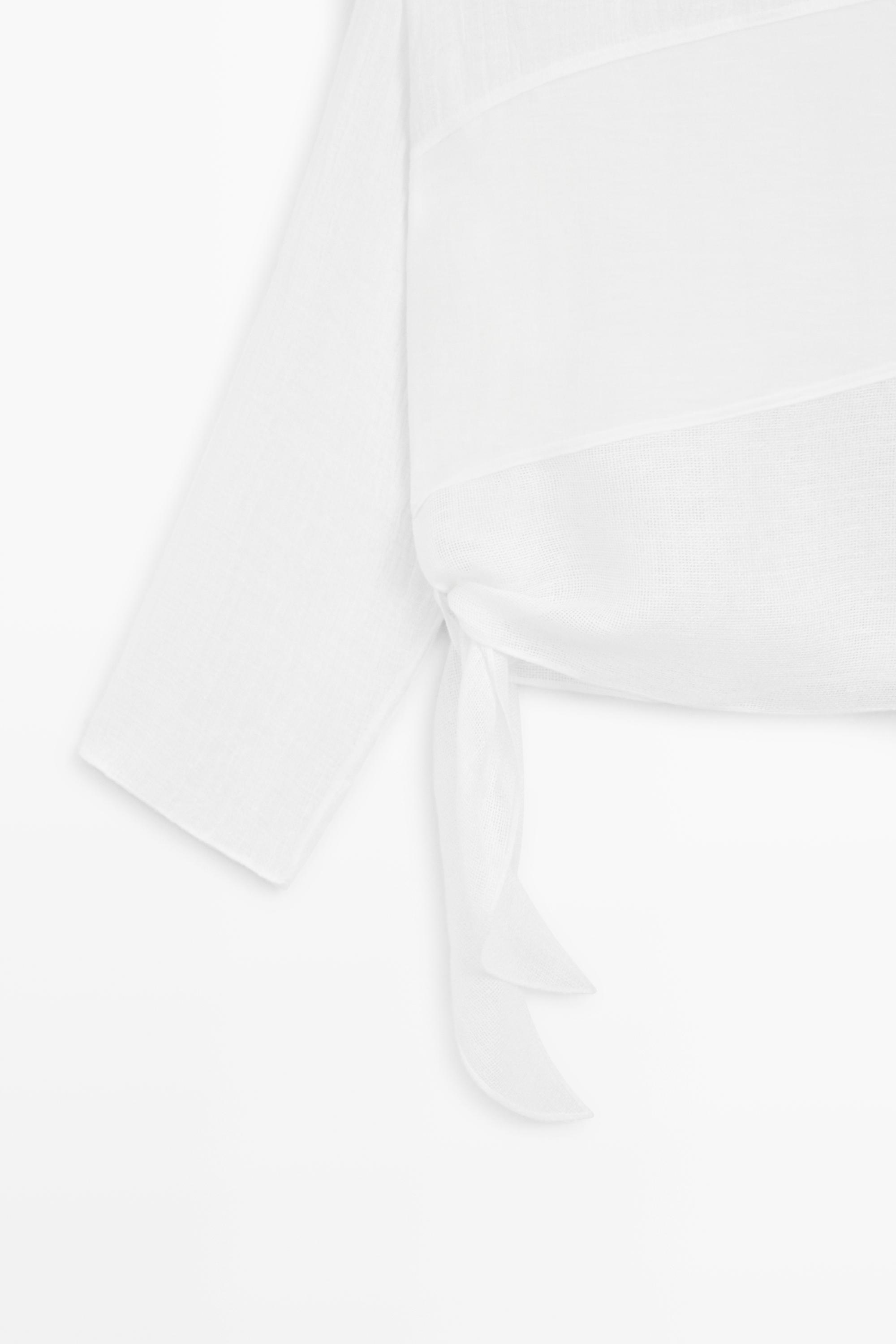 Flowing linen blend shirt — Off white