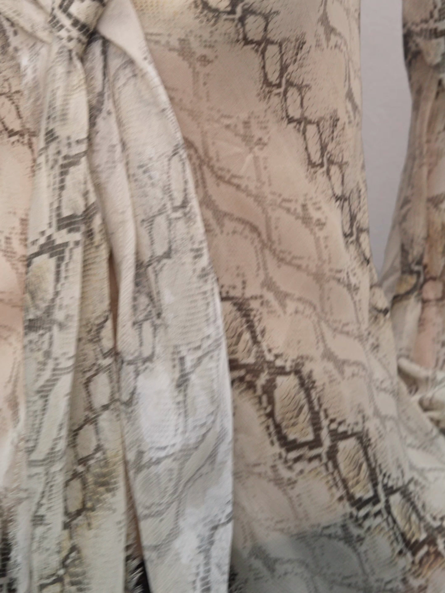 Flowing animal print scarf shirt