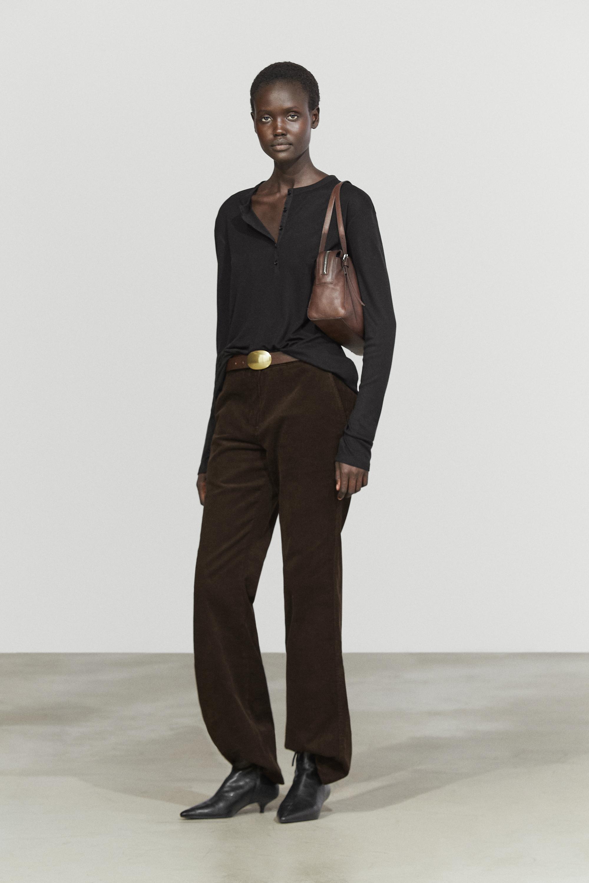 Massimo Dutti Düğmeli yaka t-shirt görsel 4