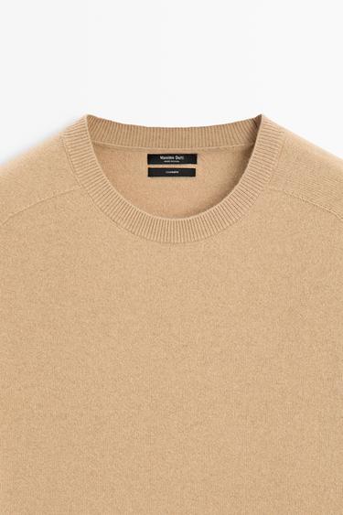 100% cashmere short sleeve knit sweater — CAMEL 9