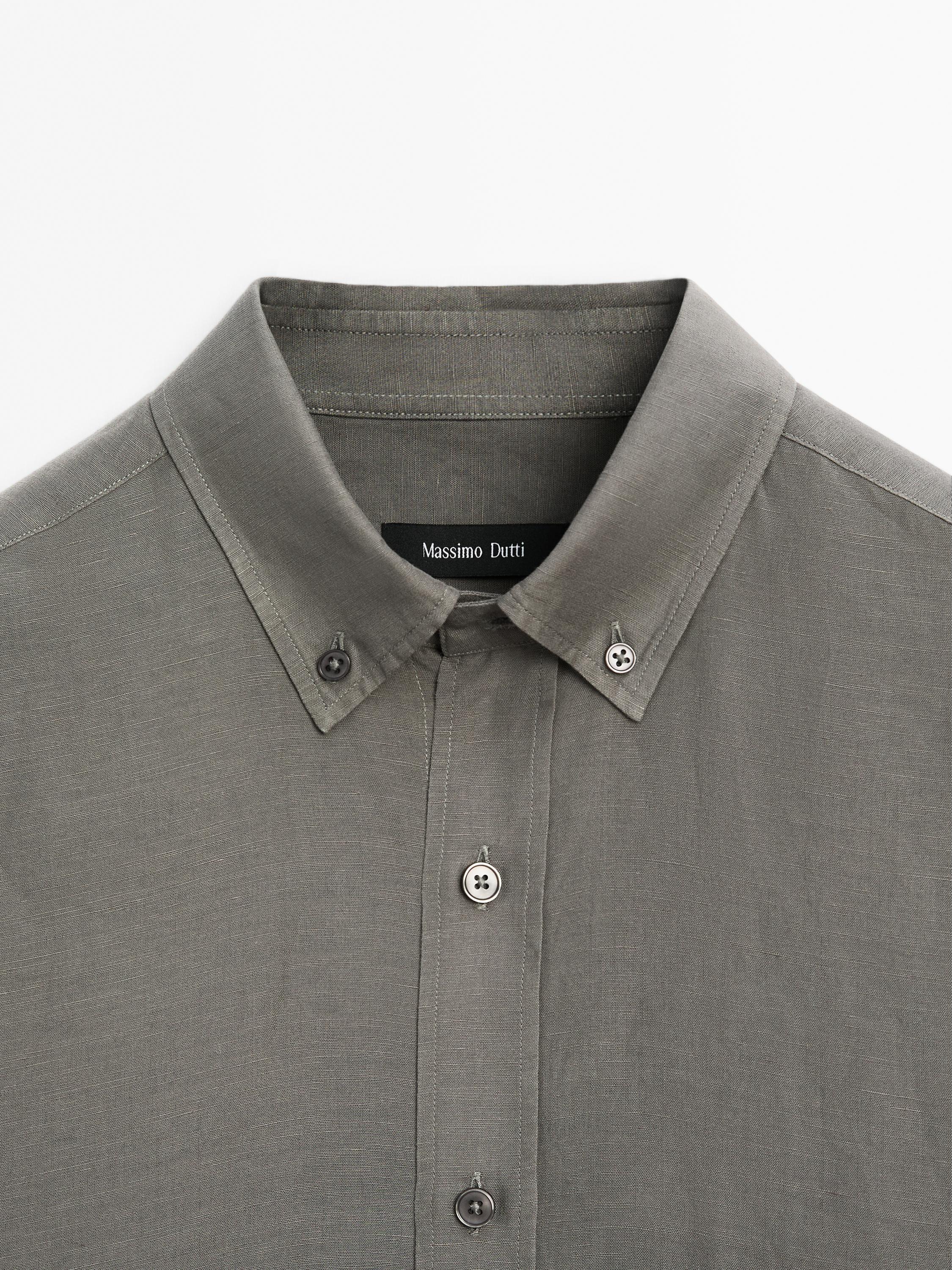 Lightweight slim fit linen blend shirt